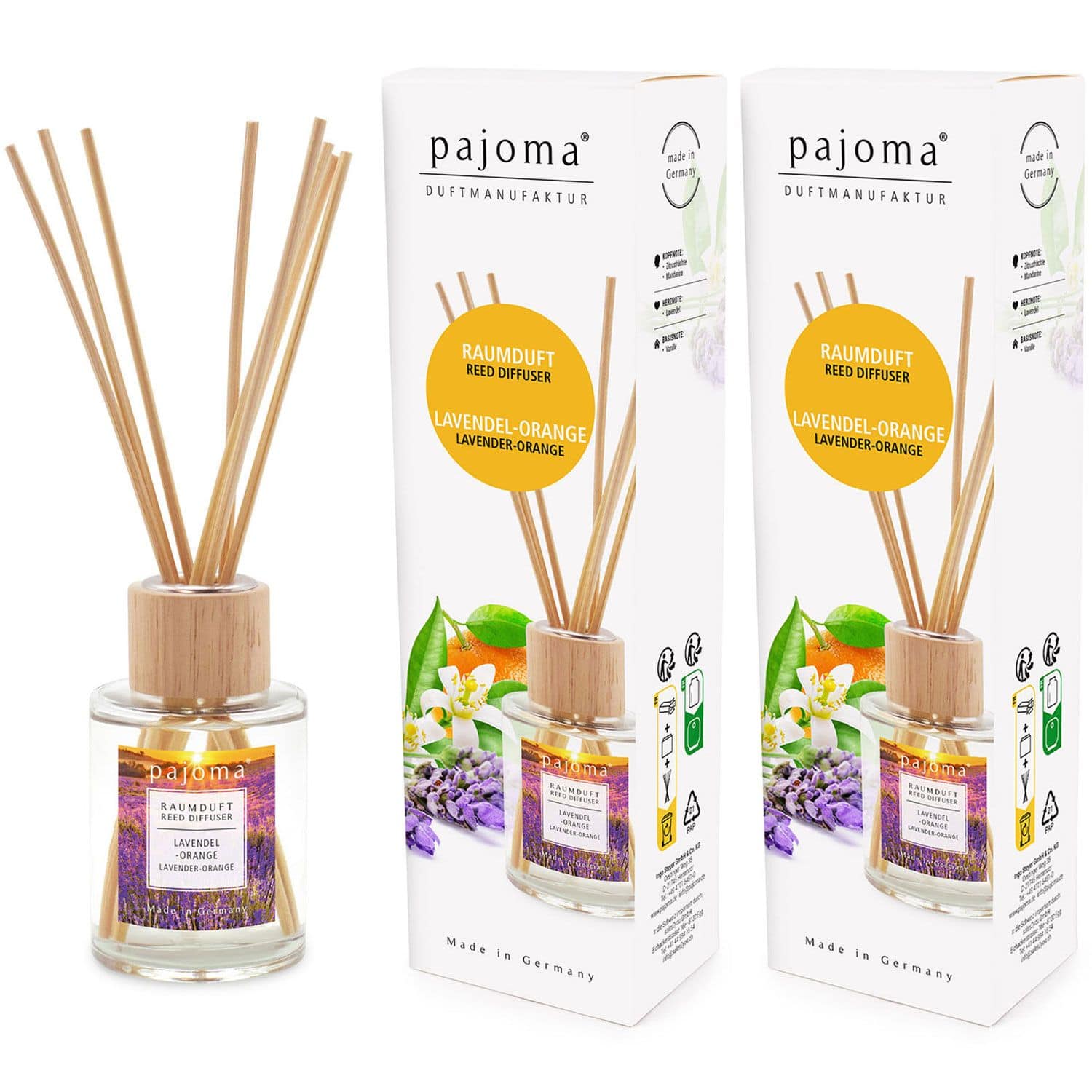 Raumduft Lavendel-Orange 2 x 100 ml Pajoma Raumduftdiffuser Lufterfrischer Set