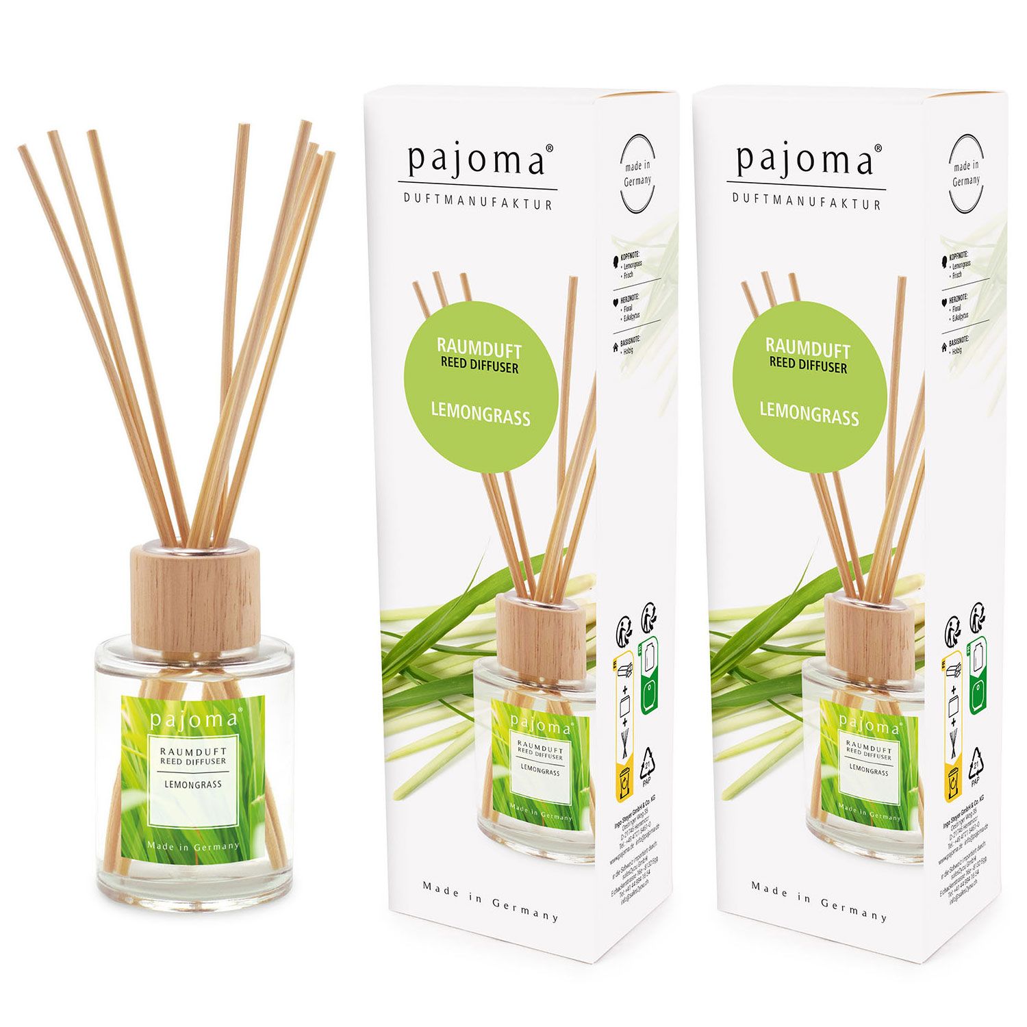 Raumduft Lemongrass 2 x 100 ml Pajoma Raumduftdiffuser Duft�l Lufterfrischer Set