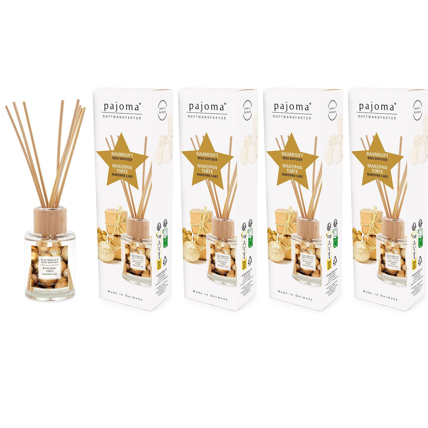 Raumduft Marzipan-Torte 4 x 100 ml Raumduftdiffuser Lufterfrischer Set