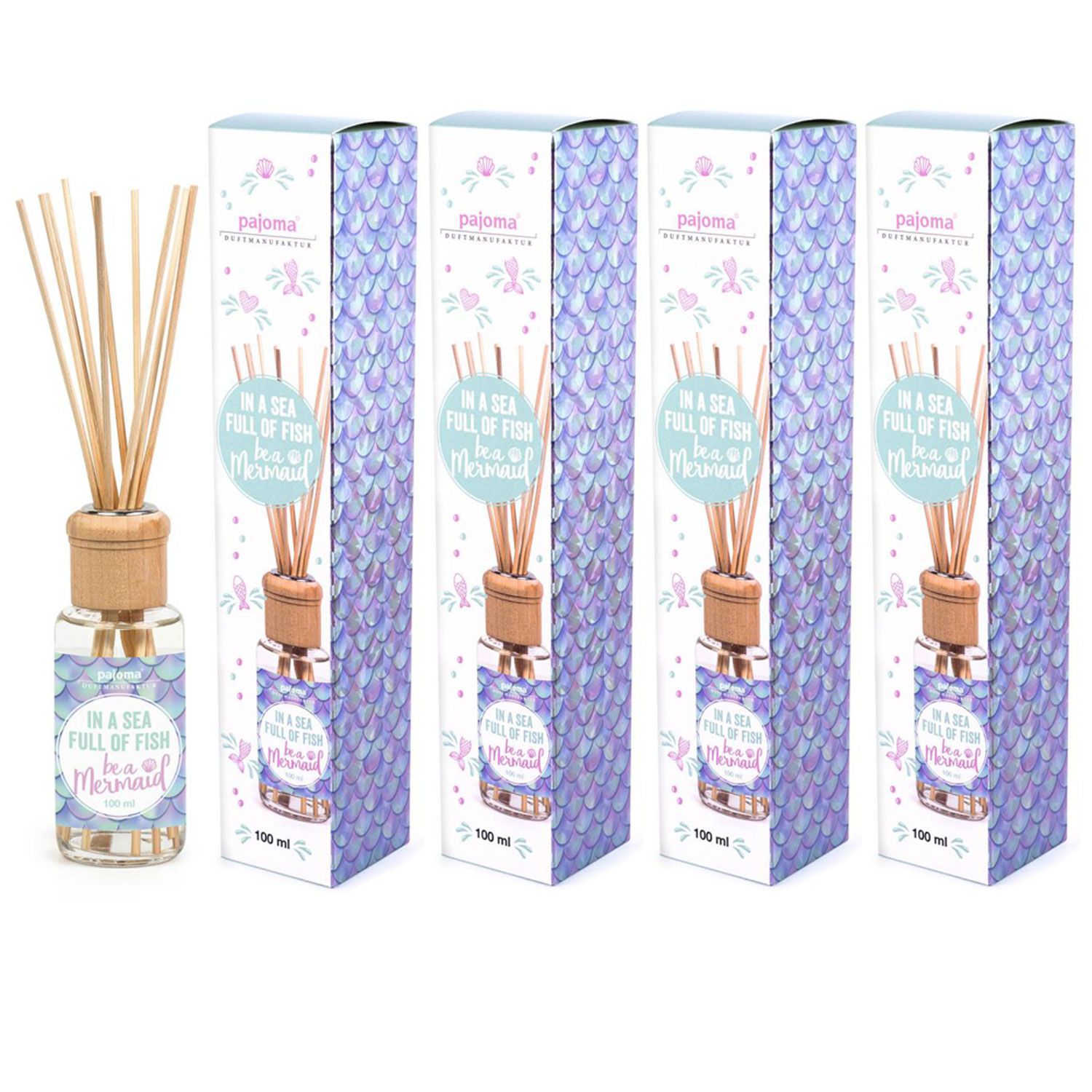 Raumduft Mermaid 4 x 100 ml Raumduftdiffuser Lufterfrischer Set