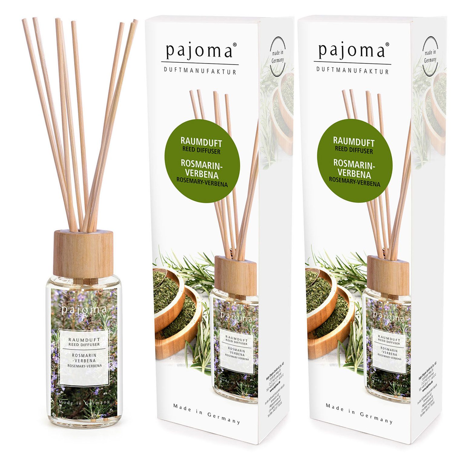 Raumduft Rosmarin-Verbena 2 x 100 ml Pajoma Raumduftdiffuser Lufterfrischer Set