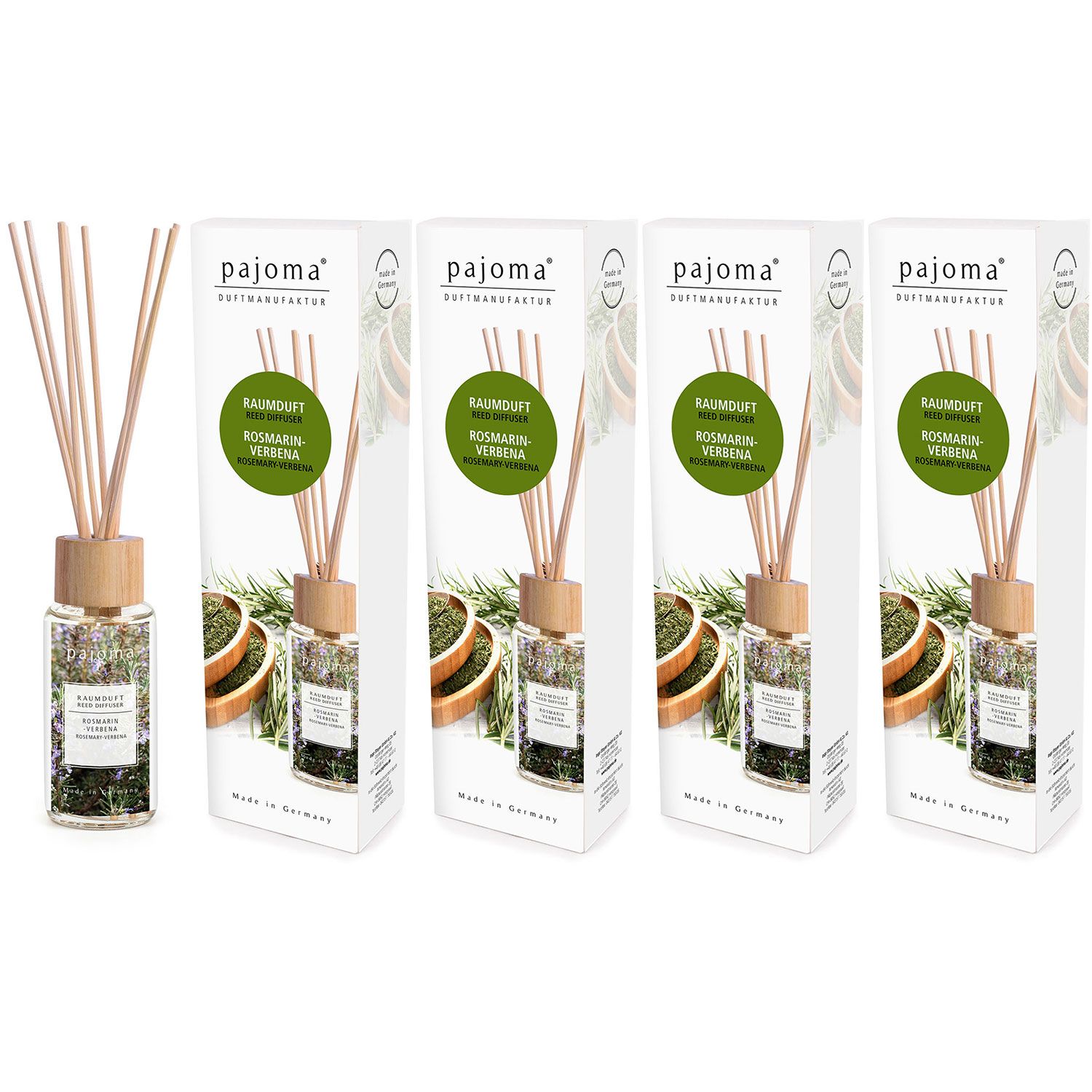 Raumduft Rosmarin-Verbena 4 x 100 ml Pajoma Raumduftdiffuser Lufterfrischer Set
