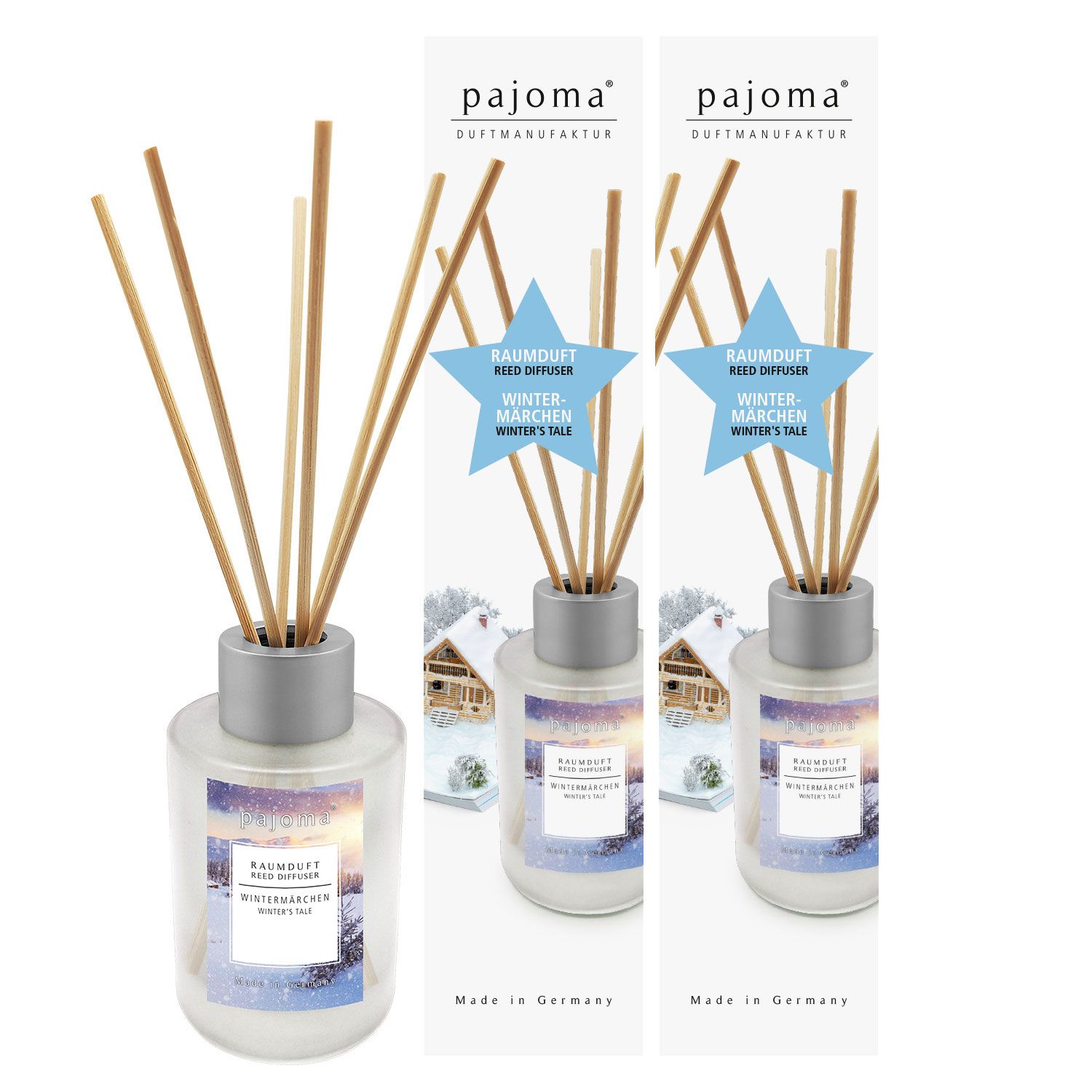 Raumduft Winterm�rchen 2 x 100 ml Pajoma Raumduftdiffuser Silber Topper Set