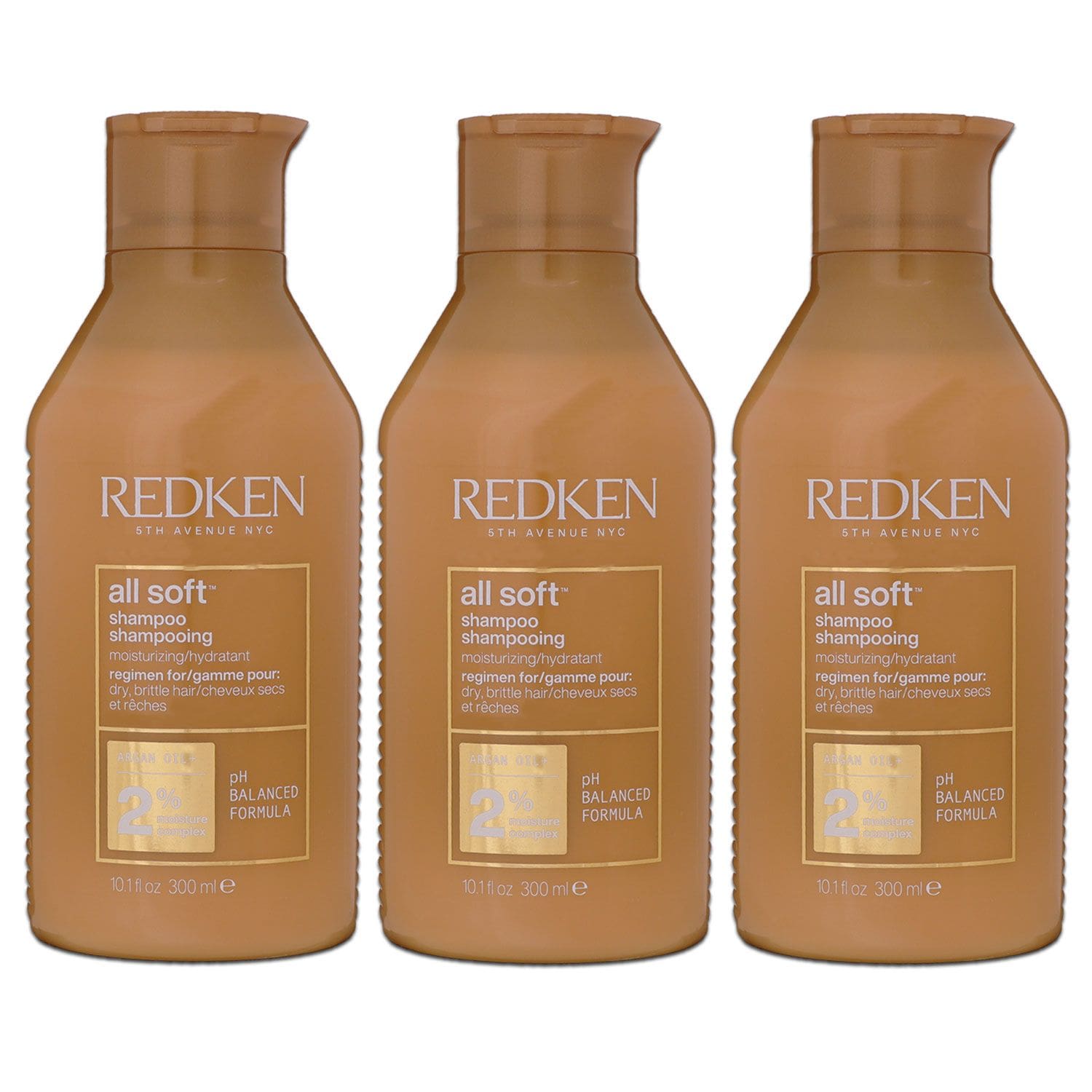 Redken All Soft 3 x 300 ml Shampoo f�r gute K�mmbarkeit & Glanz Set