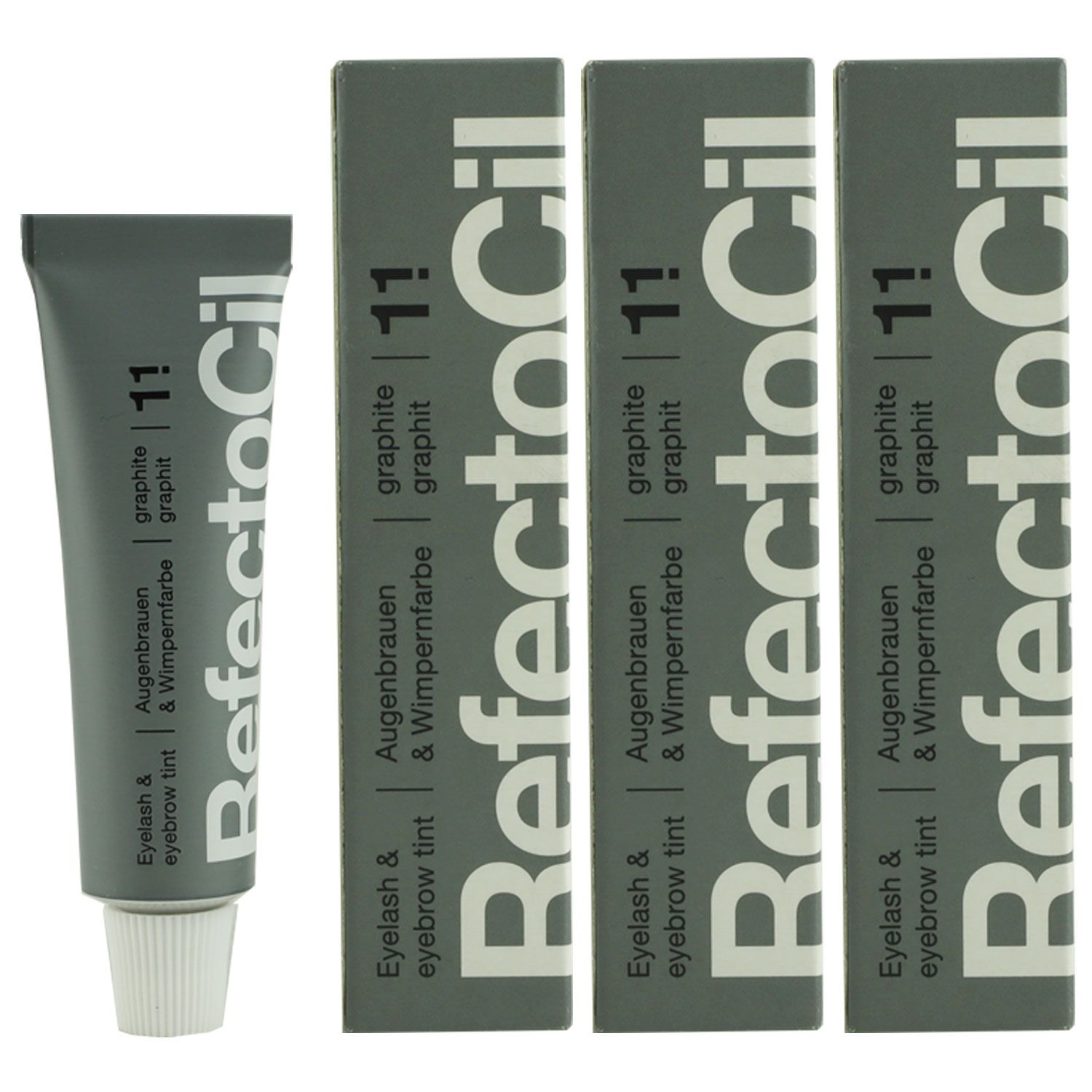 RefectoCil 1.1 graphit 3 x 15 ml Augenbrauenfarbe & Wimpernfarbe Set