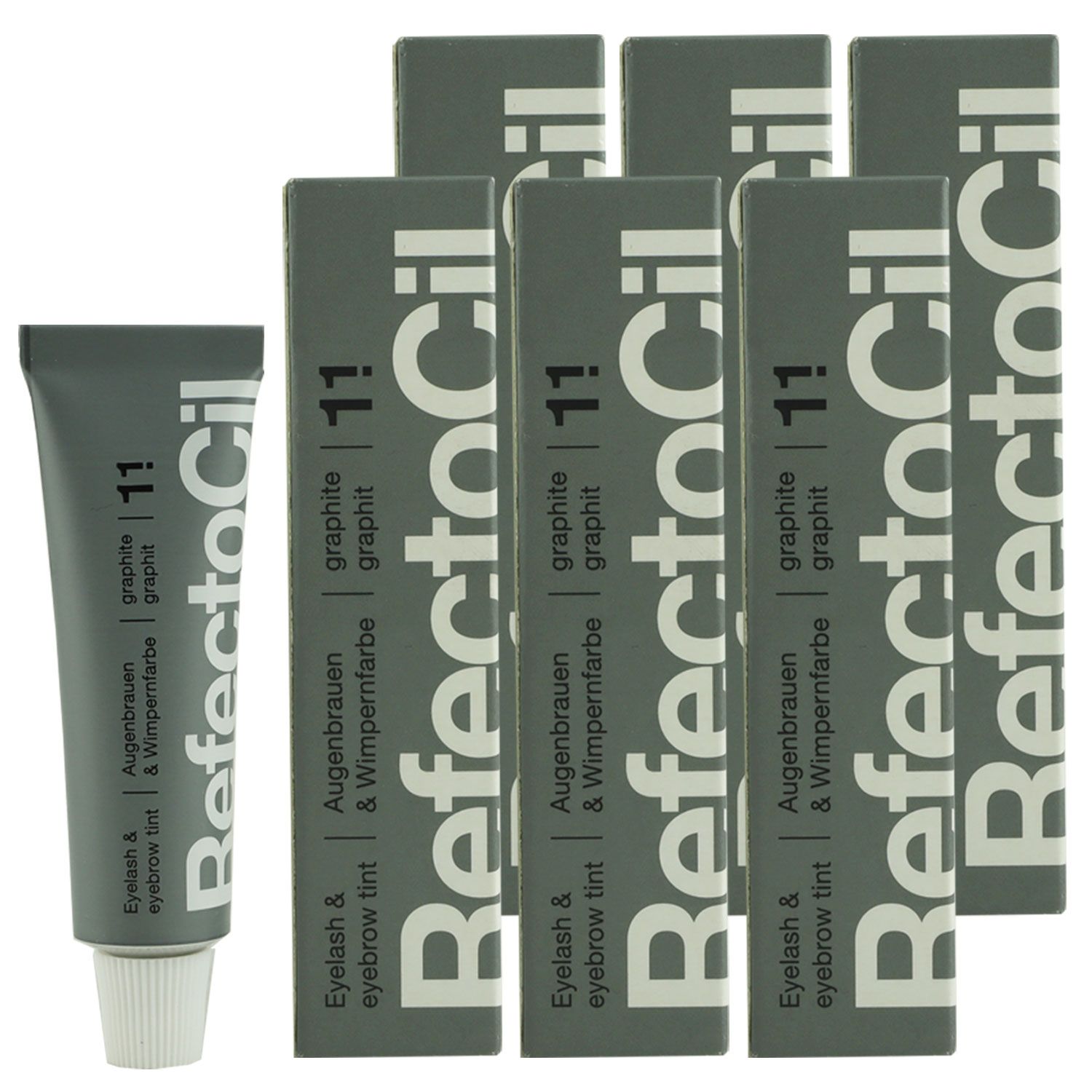 RefectoCil 1.1 graphit 6 x 15 ml Augenbrauenfarbe & Wimpernfarbe Set