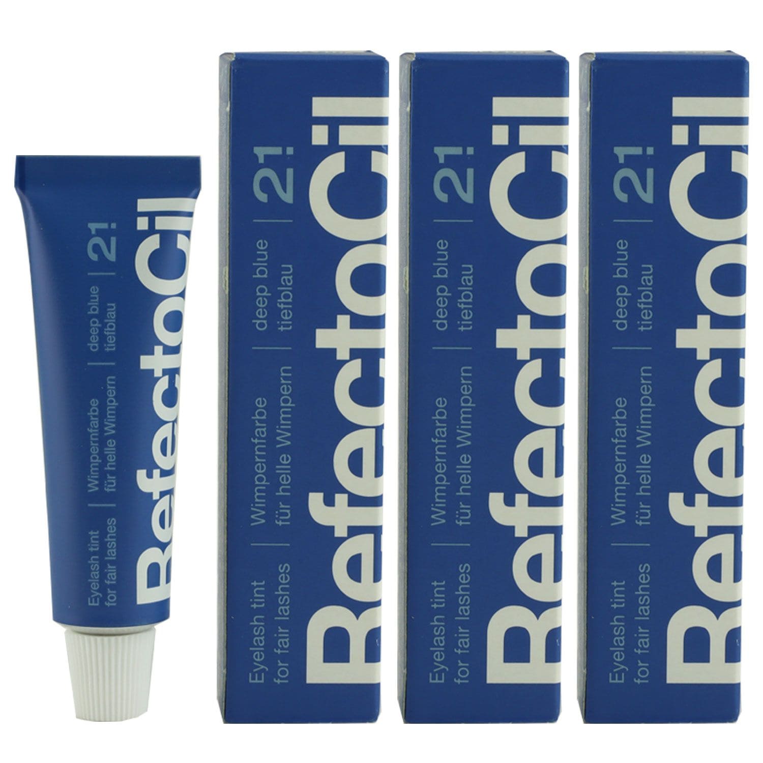 RefectoCil 2.1 Deep Blue tiefblau 3 x 15 ml Augenbrauenfarbe & Wimpernfarbe Set