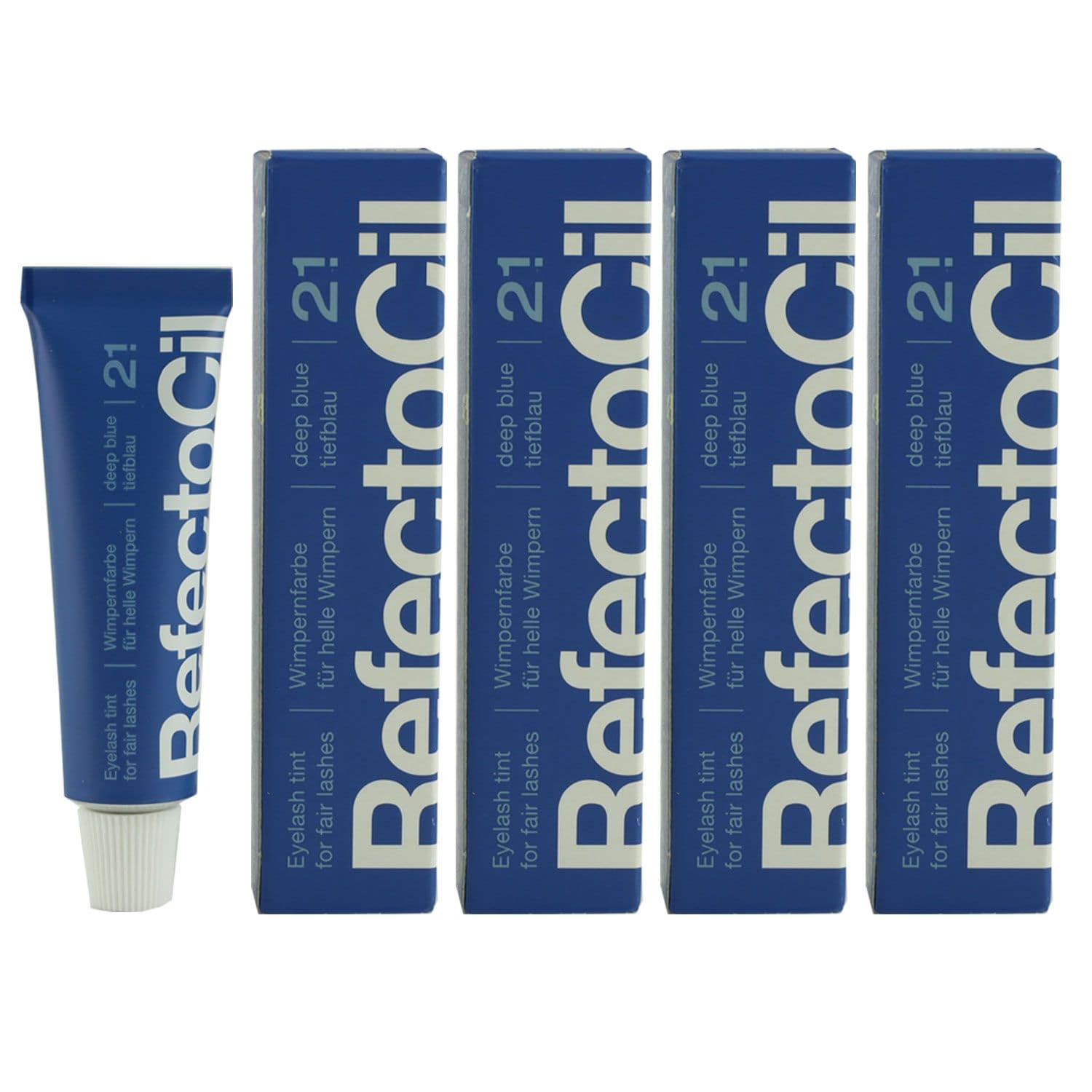 RefectoCil 2.1 Deep Blue tiefblau 4 x 15 ml Augenbrauenfarbe & Wimpernfarbe Set