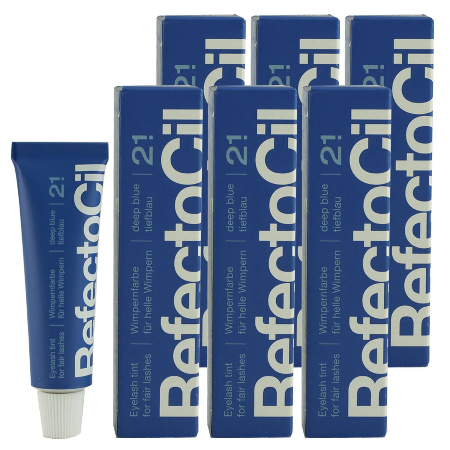 RefectoCil 2.1 Deep Blue tiefblau 6 x 15 ml Augenbrauenfarbe & Wimpernfarbe Set