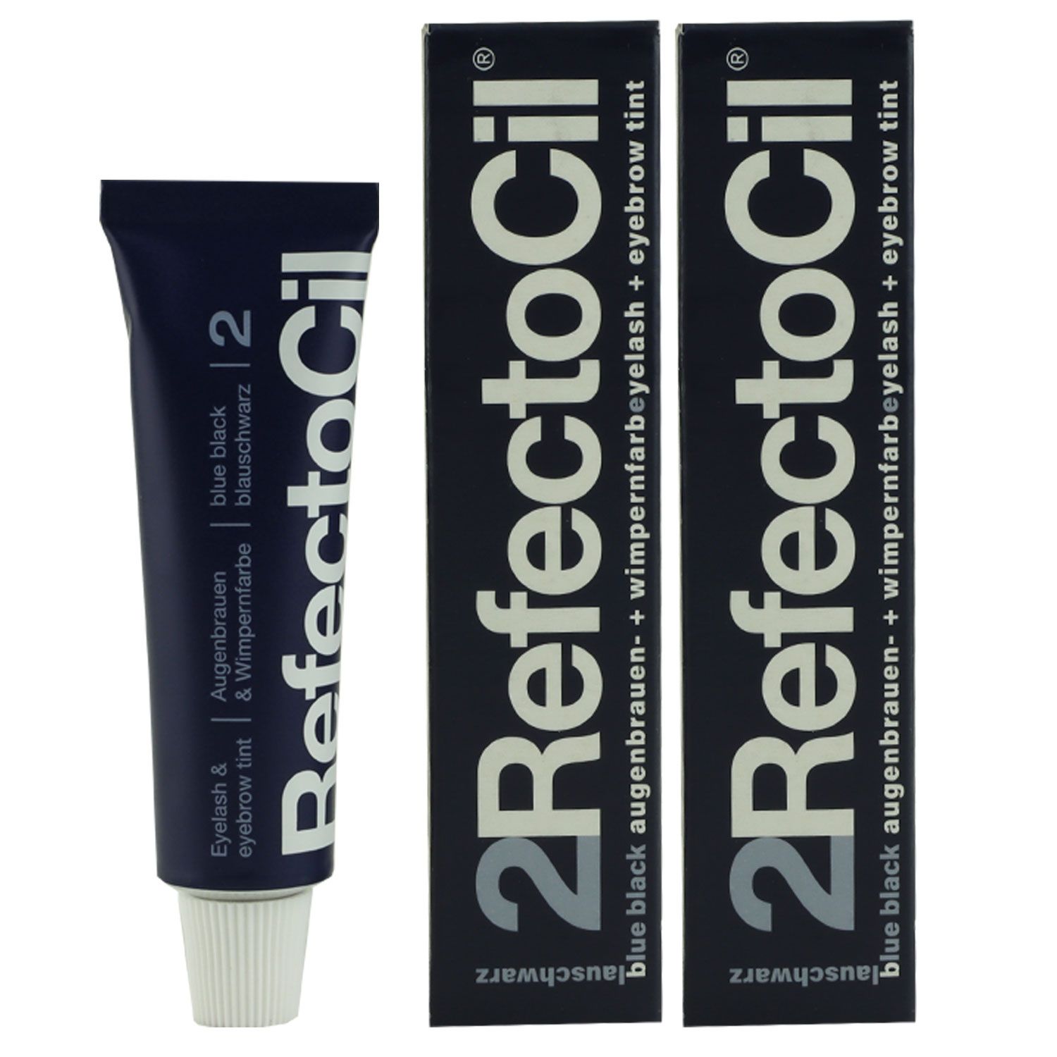RefectoCil 2 Blue Black blauschwarz 2 x 15 ml Augenbrauenfarbe & Wimpernfarbe Set