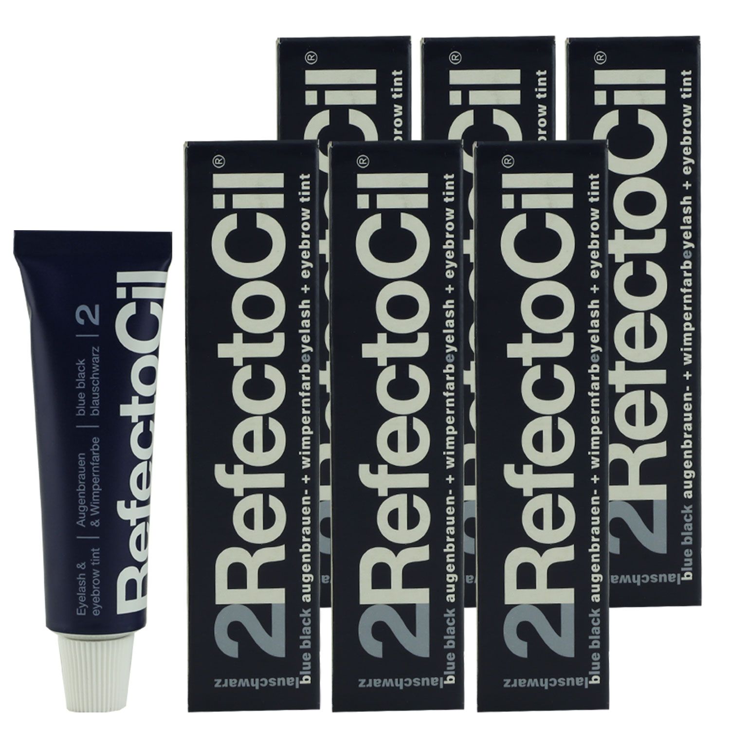 RefectoCil 2 Blue Black blauschwarz 6 x 15 ml Augenbrauenfarbe & Wimpernfarbe Set