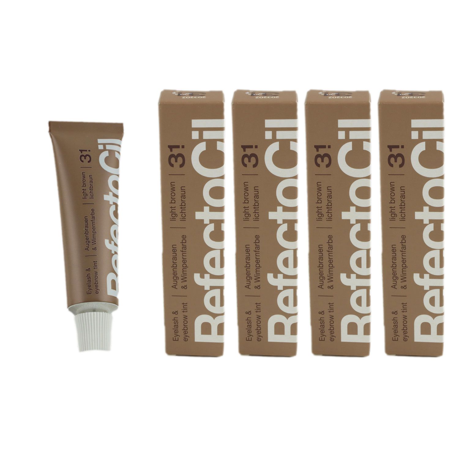 RefectoCil 3.1 Light Brown lichtbraun 4 x 15 ml Augenbrauenfarbe & Wimpernfarbe Set