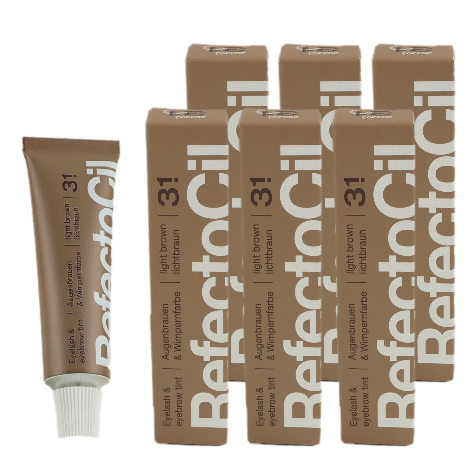 RefectoCil 3.1 Light Brown lichtbraun 6 x 15 ml Augenbrauenfarbe & Wimpernfarbe Set