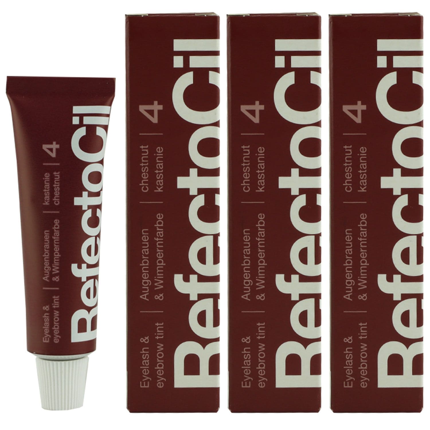 RefectoCil 4 Chestnut Kastanie 3 x 15 ml Augenbrauenfarbe & Wimpernfarbe Set