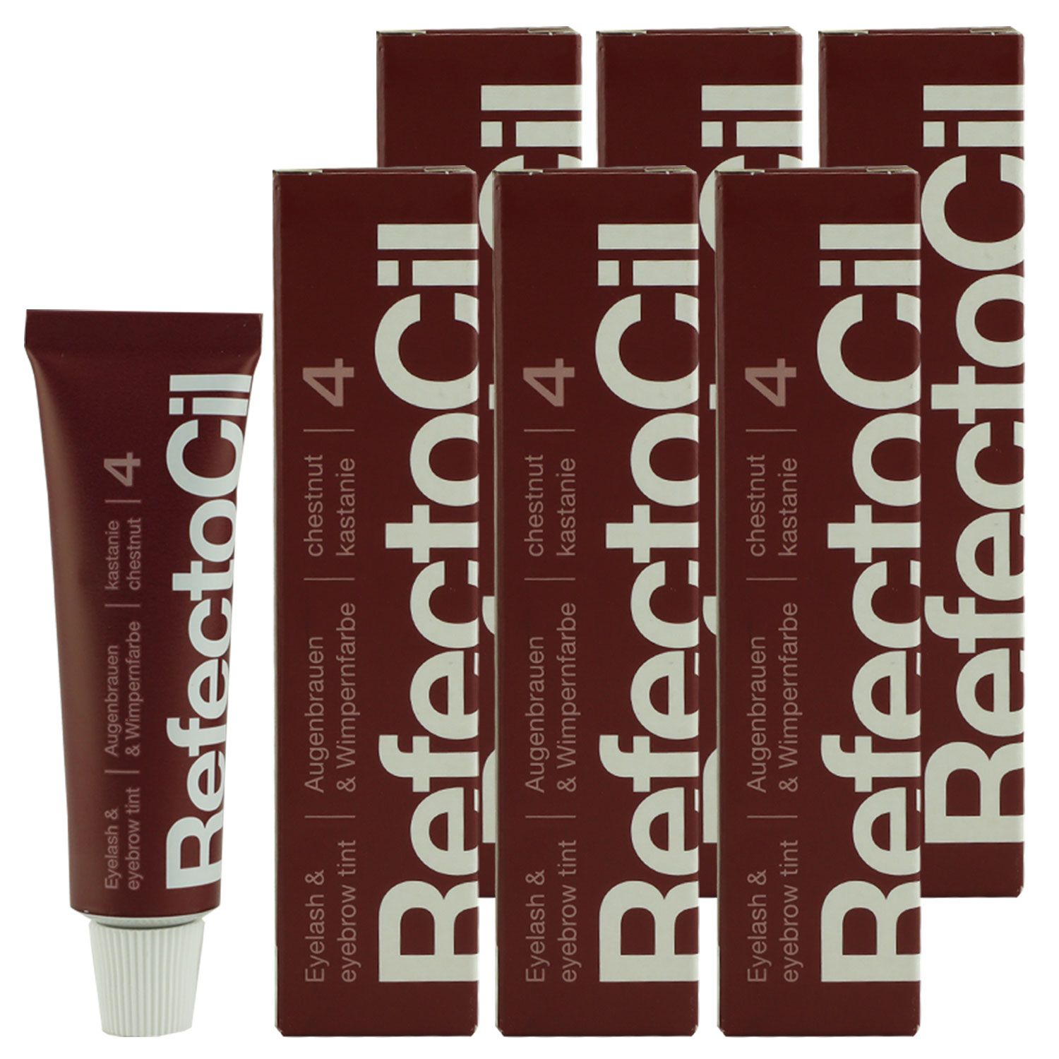 RefectoCil 4 Chestnut Kastanie 6 x 15 ml Augenbrauenfarbe & Wimpernfarbe Set