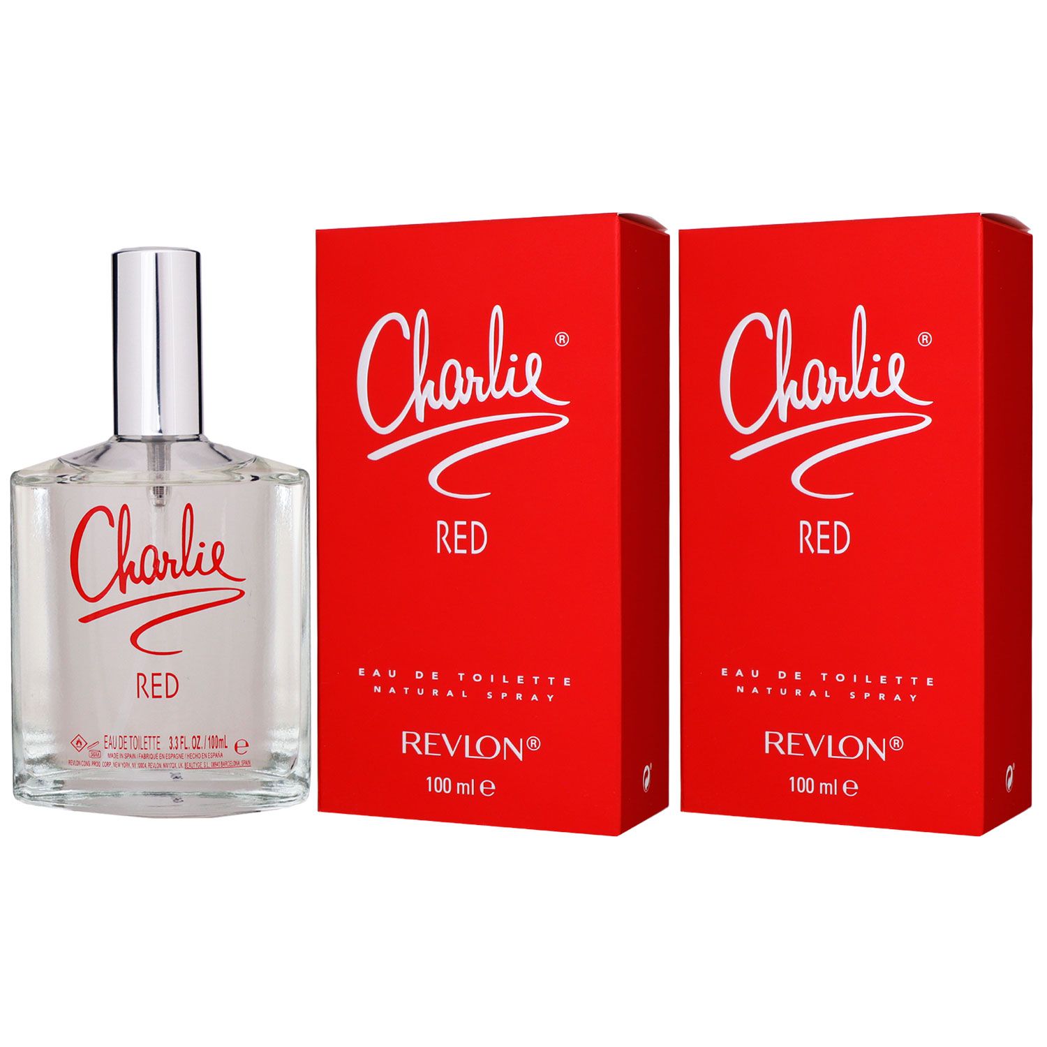 Revlon Charlie Red 2 x 100 ml Eau de Toilette EDT Set Damendft Damen Duft