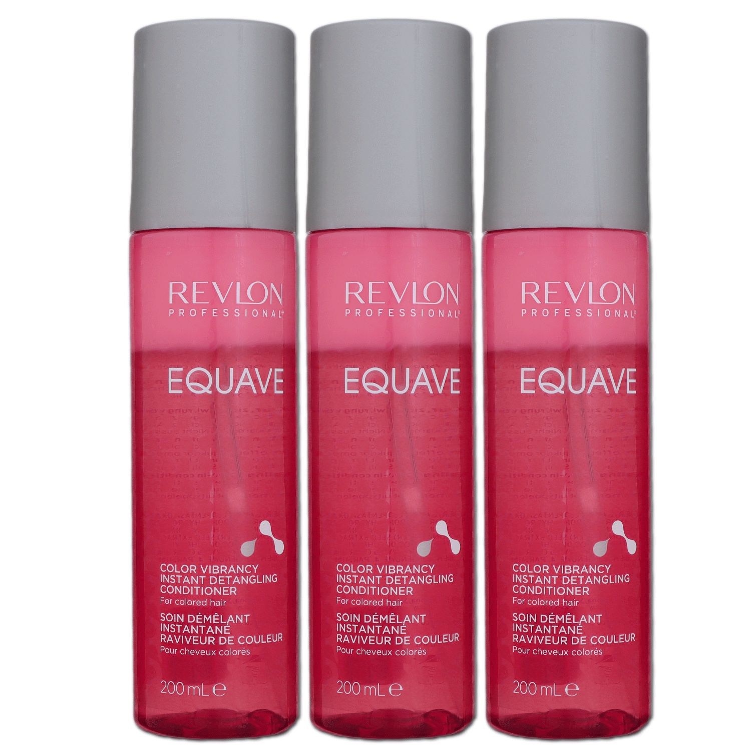 Revlon Equave 3 x 200 ml Color Vibrancy Instant Detangling Conditioner Leave In gef�rbtes Haar Set