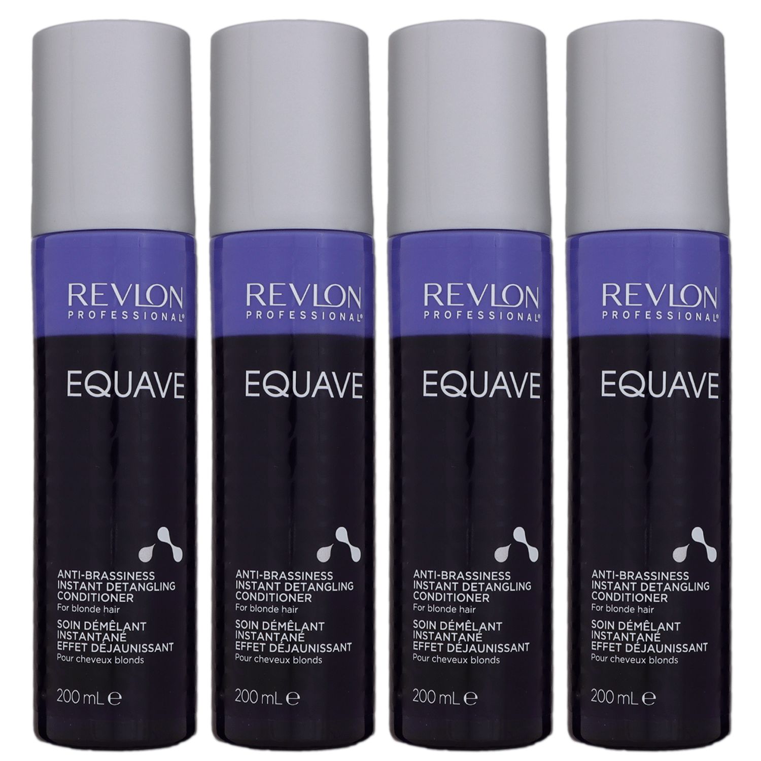 Revlon Equave Anti Brassiness Instant Detangling 4 x 200 ml Conditioner Leave In langes Blondes Haar