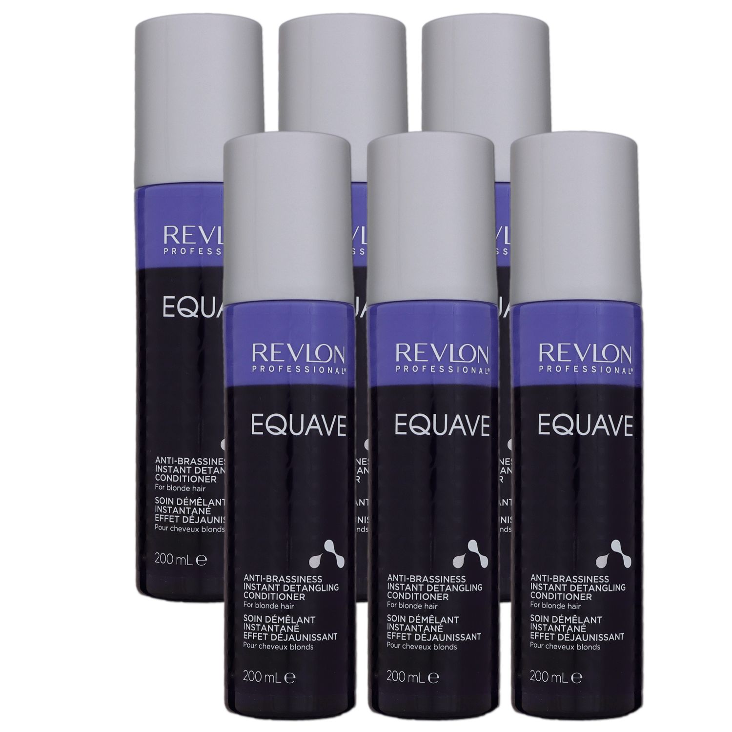 Revlon Equave Anti Brassiness Instant Detangling 6 x 200 ml Conditioner Leave In langes Blondes Haar