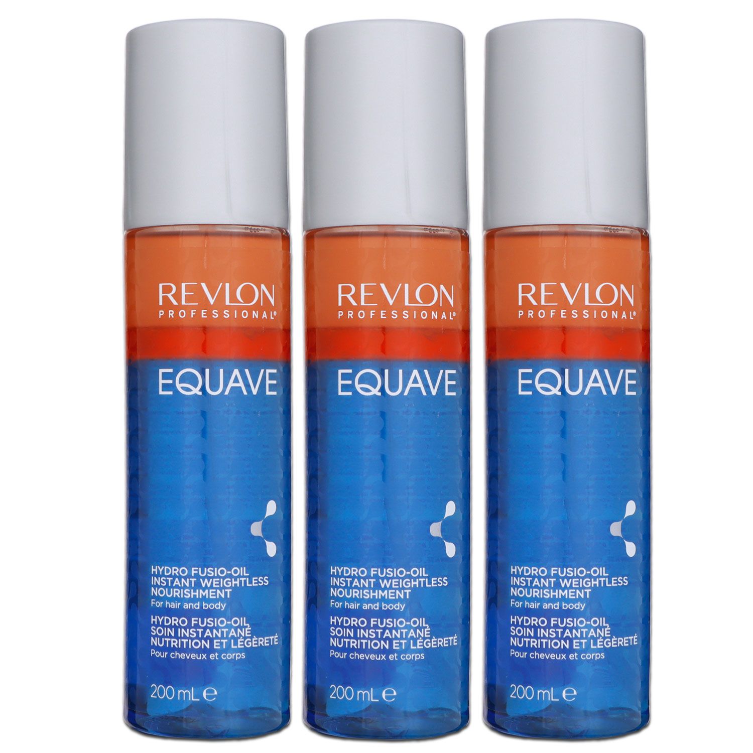 Revlon Equave Hydro Fusio Oil 3 x 200 ml Conditioner Leave In f�r K�rper und Haar Set