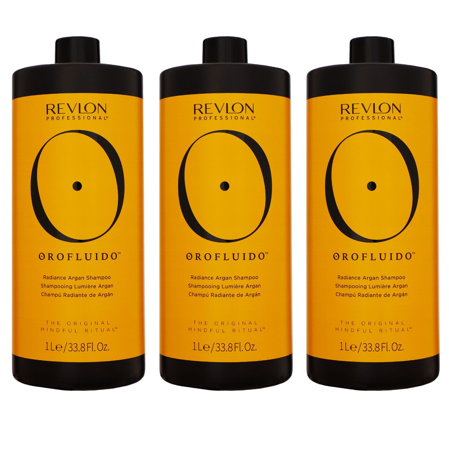 Revlon Orofluido 3 x 1000 ml Shampoo f�r jeden Haartyp mit Argan�l Set