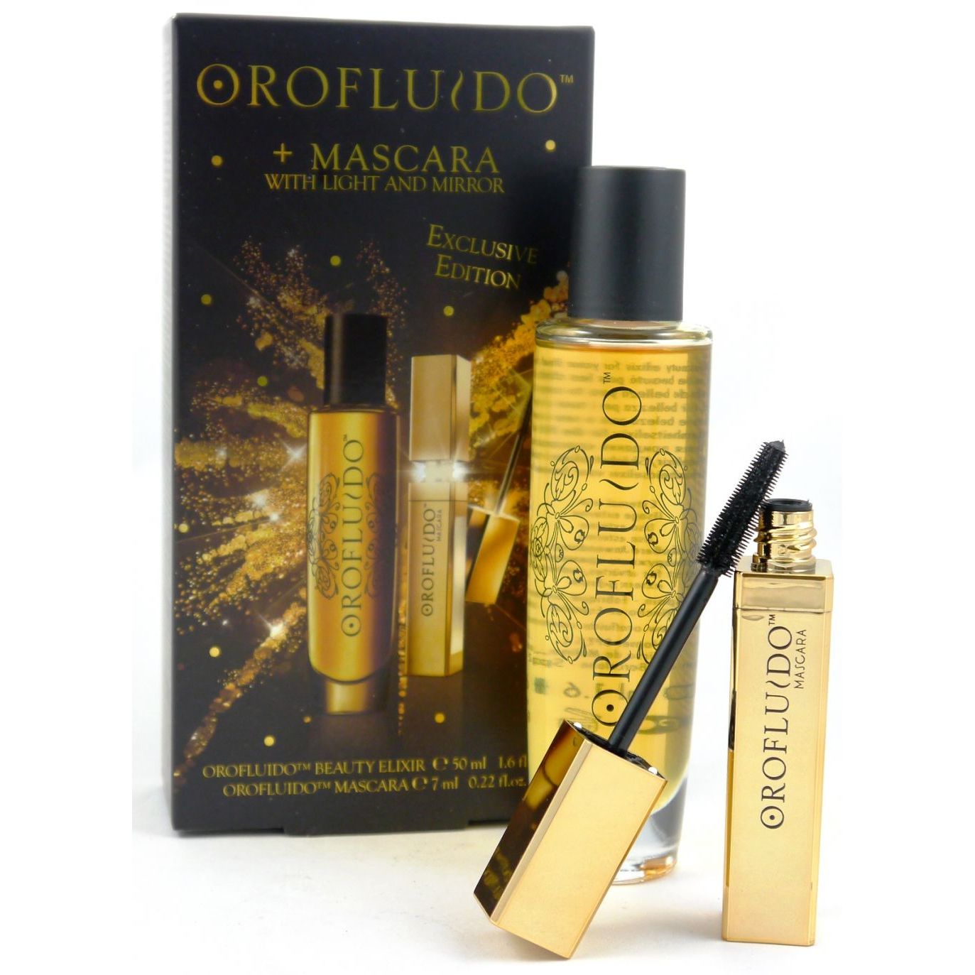 REVLON PROFESSIONAL Orofluido Elixir 50 Ml + Wasserfeste Mascara Schwarz – Nährend & Volle Deckkraft