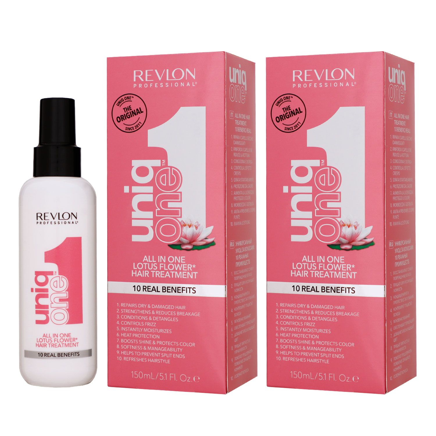 Revlon Uniq One Lotus Flower 2 x 150 ml Hair Treatment Haarpflege Set