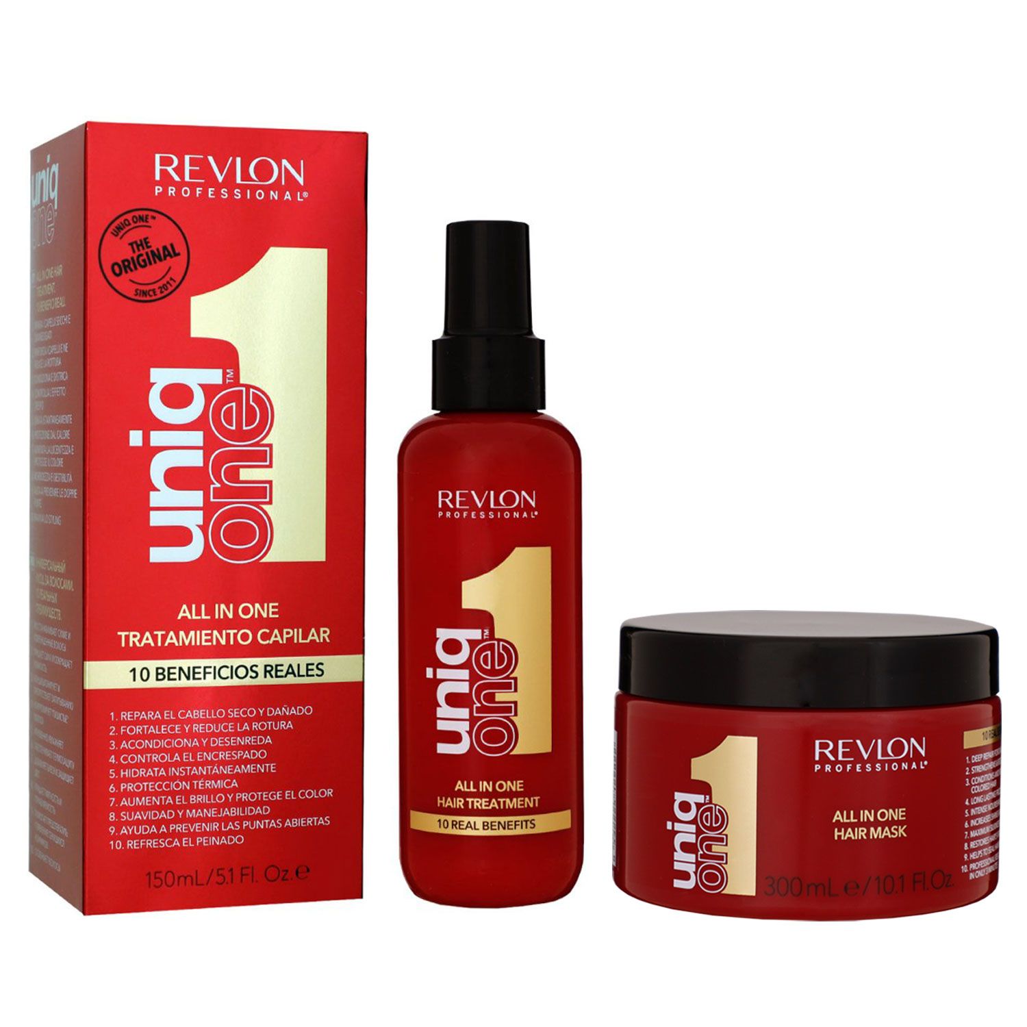 Revlon Uniq One Super 10R Hair Mask 300 ml & 150 ml Hair Pflege Set