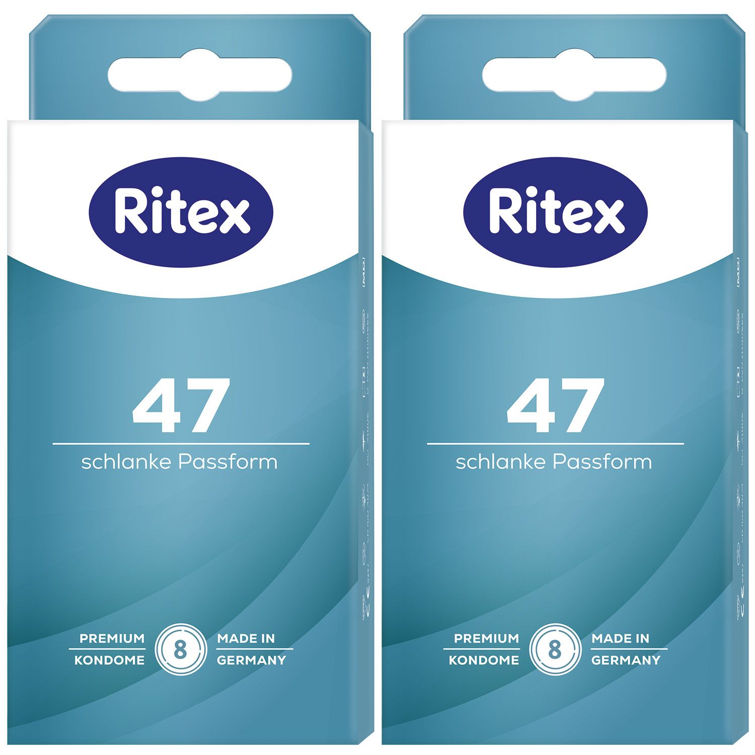 Ritex 47 Kondome 2 x 8 St�ck Schlanke Passform Sicheres Gef�hl bei schlankeren Gr��en Set