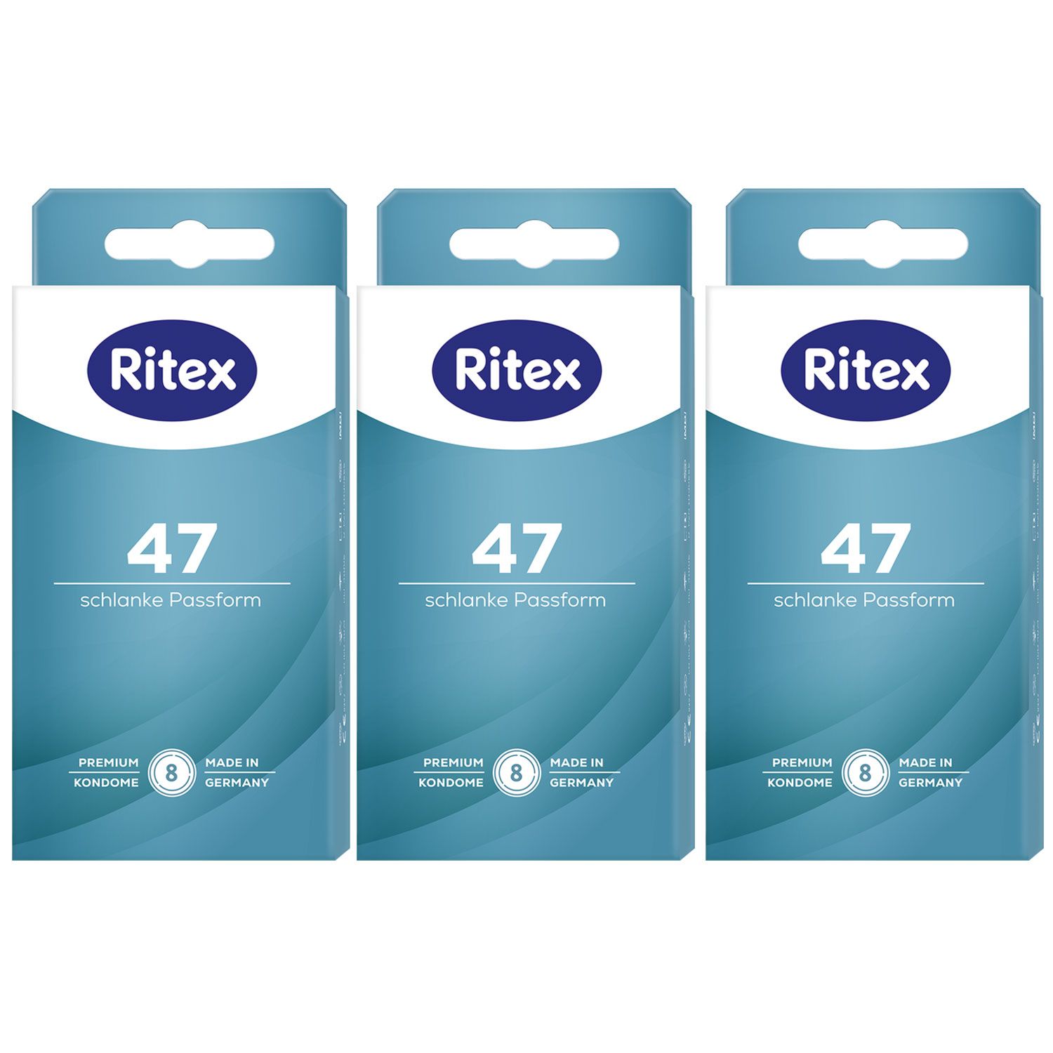 Ritex 47 Kondome 3 x 8 St�ck Schlanke Passform Sicheres Gef�hl bei schlankeren Gr��en Set