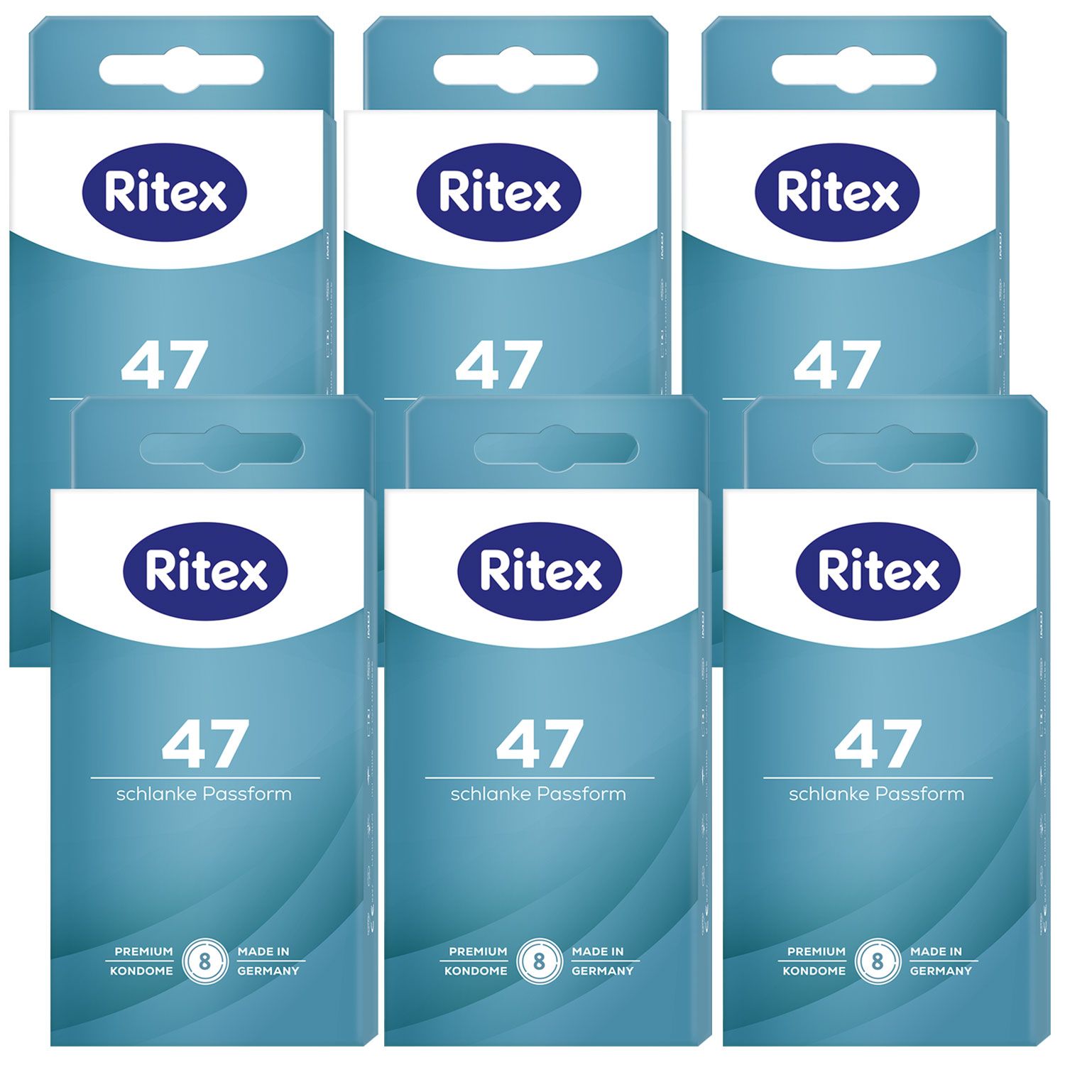 Ritex 47 Kondome 6 x 8 St�ck Schlanke Passform Sicheres Gef�hl bei schlankeren Gr��en Set