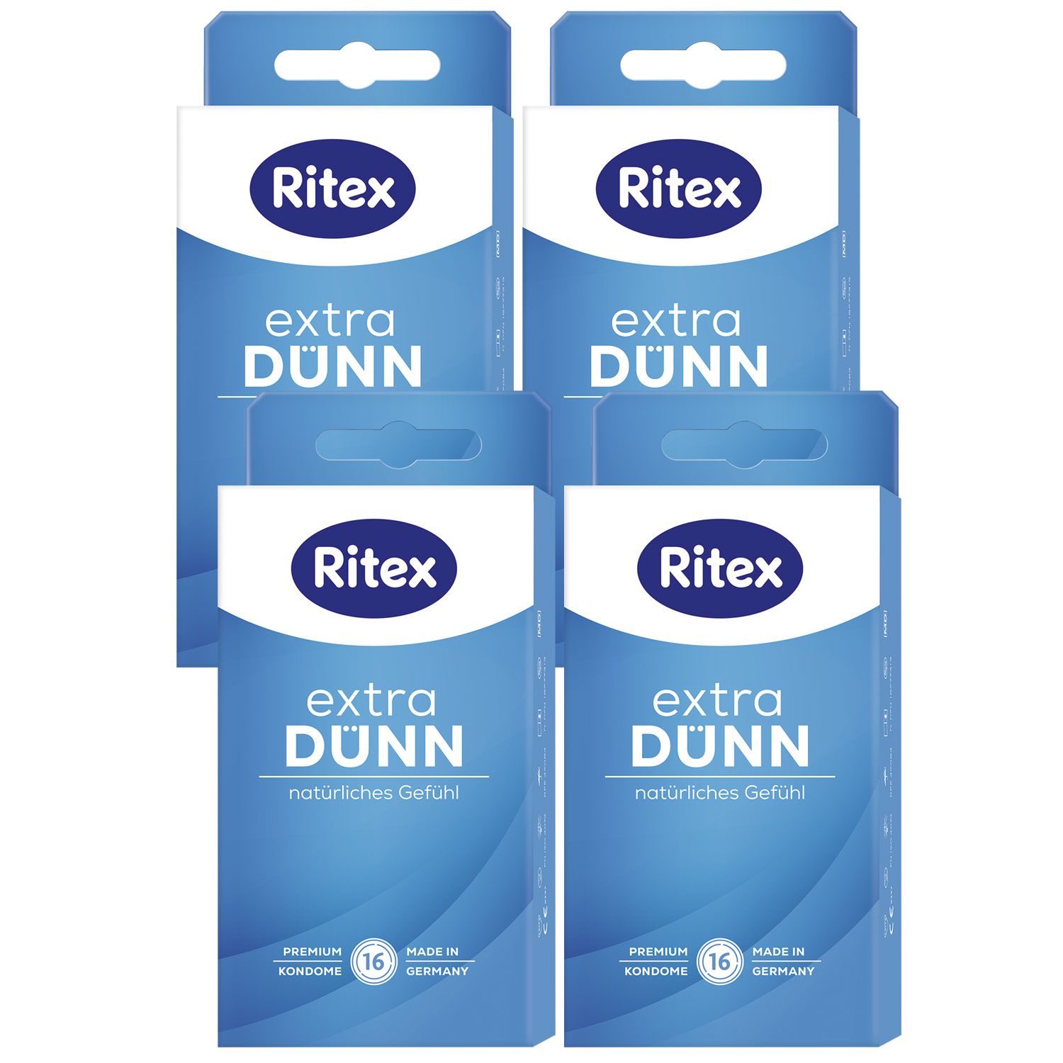 Ritex Extra D�nn Kondome 4 x 16 St�ck f�r ein besonders nat�rliches Gef�hl Set