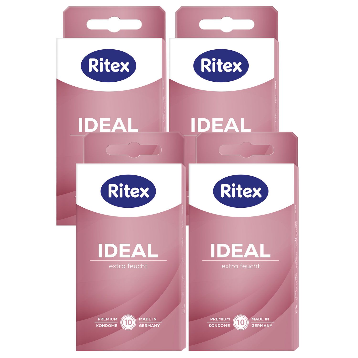 Ritex Ideal Kondome 4 x 10 St�ck extra feucht mit extra viel Gleitmittel Set