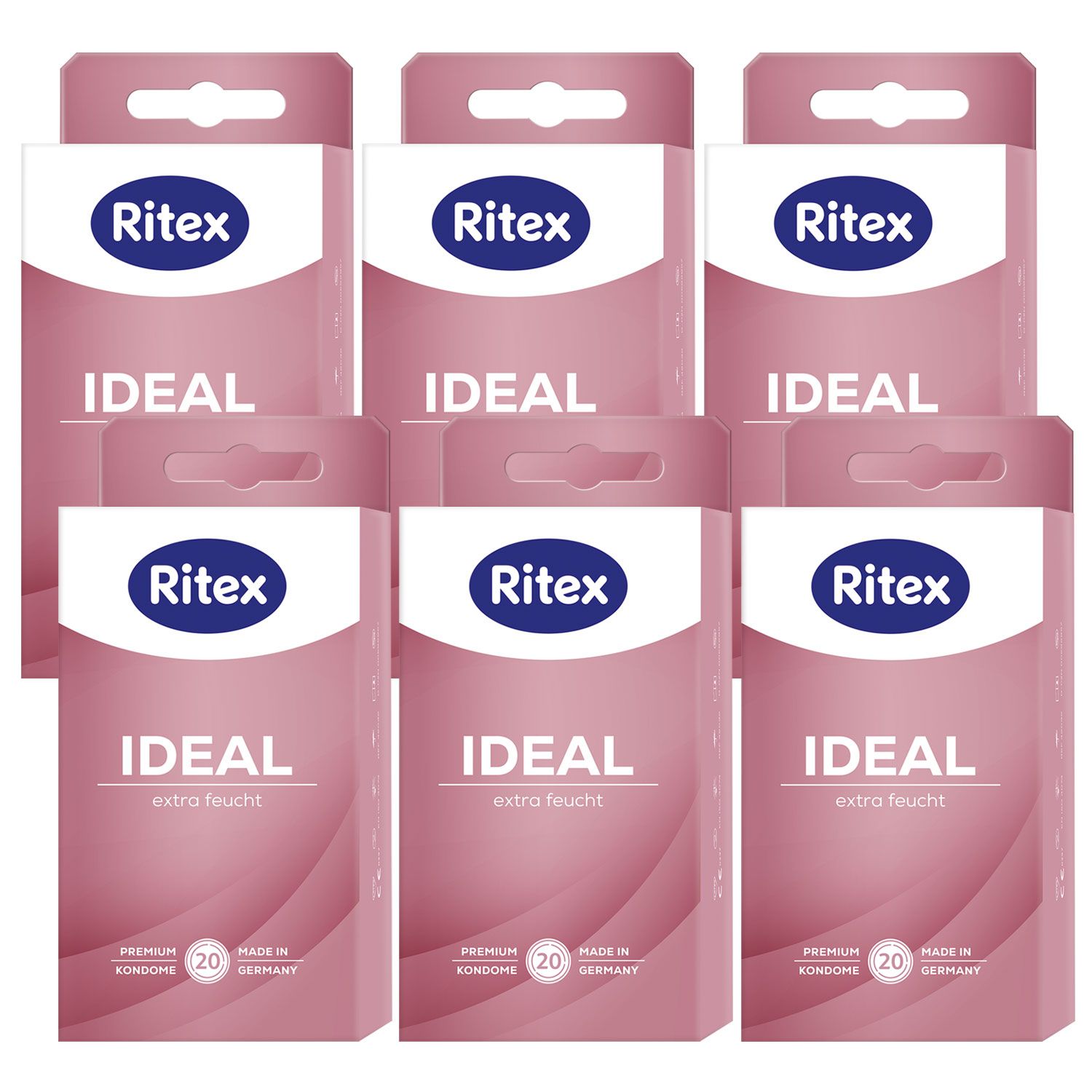 Ritex Ideal Kondome 6 x 20 St�ck extra feucht mit extra viel Gleitmittel Set