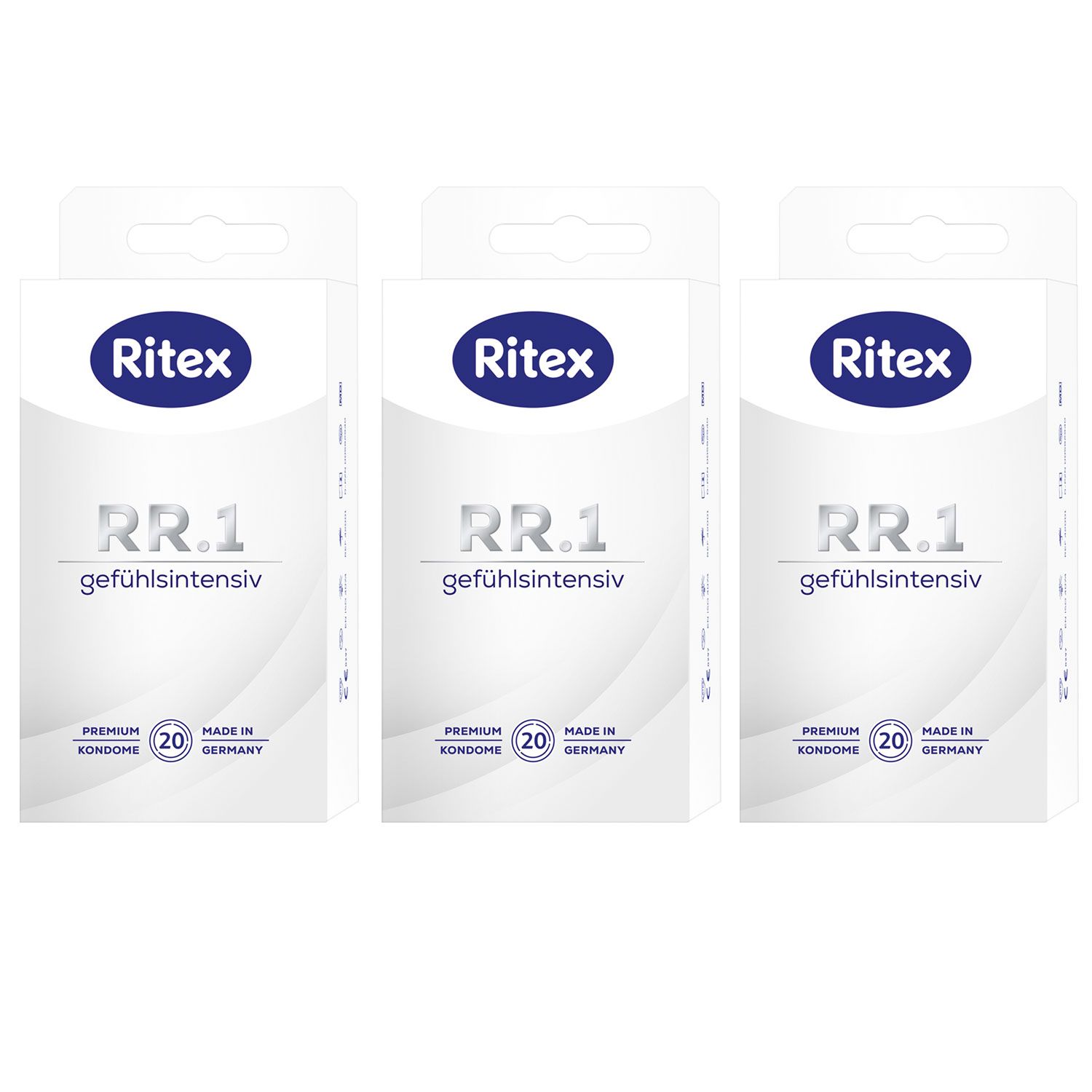 Ritex RR.1 Kondome 3 x 20 St�ck Gef�hlsintensiv mit gef�hlsaktivem Gleitfilm Set