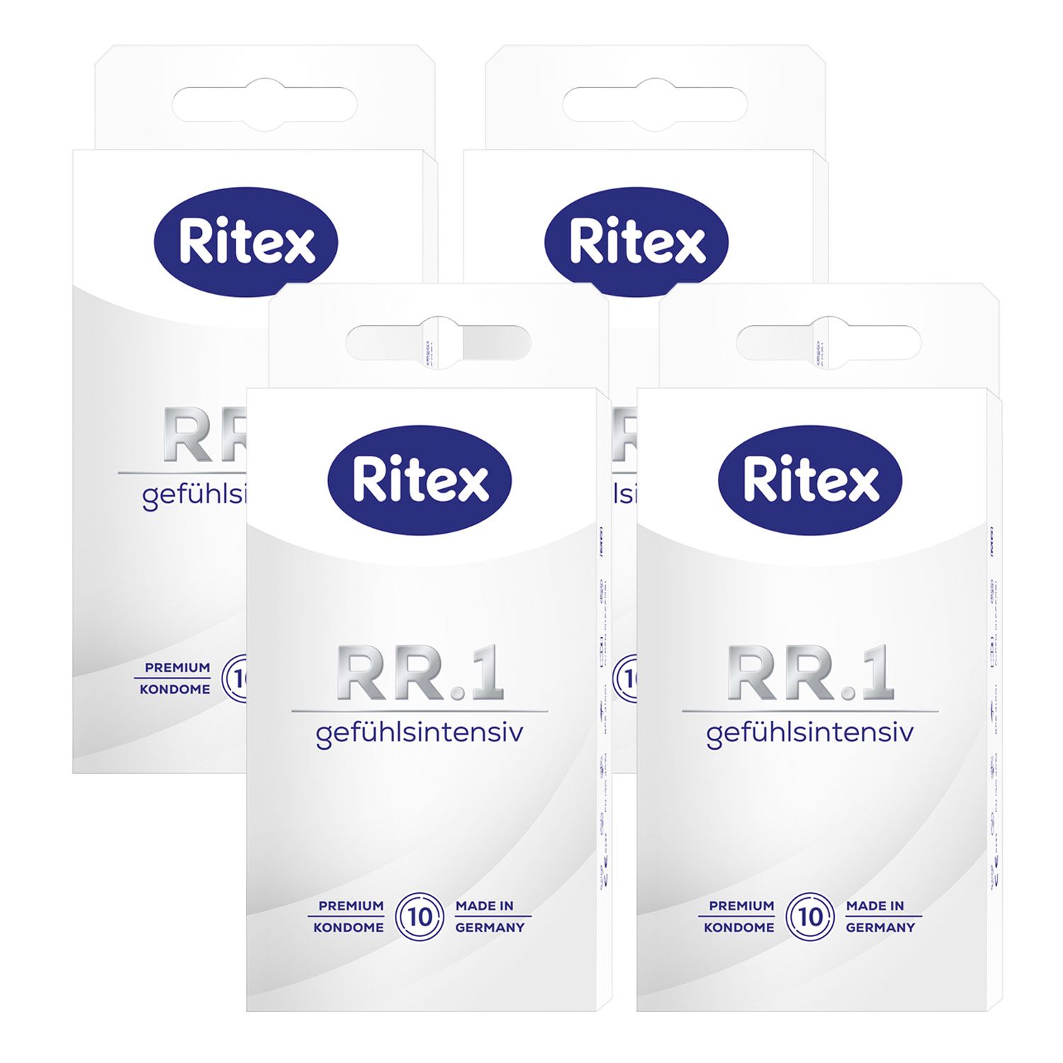 Ritex RR.1 Kondome 4 x 10 St�ck Gef�hlsintensiv mit gef�hlsaktivem Gleitfilm Set