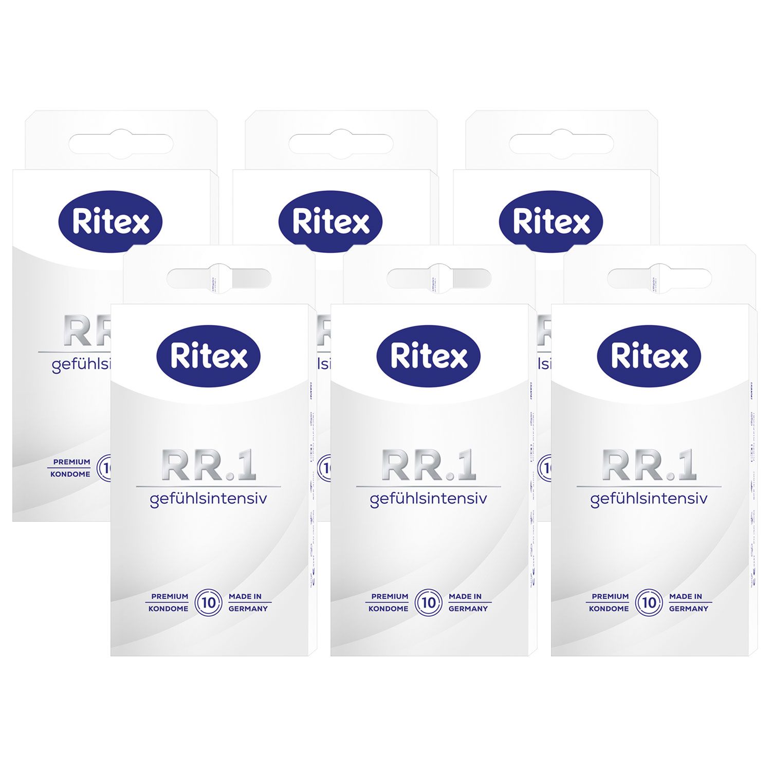Ritex RR.1 Kondome 6 x 10 St�ck Gef�hlsintensiv mit gef�hlsaktivem Gleitfilm Set