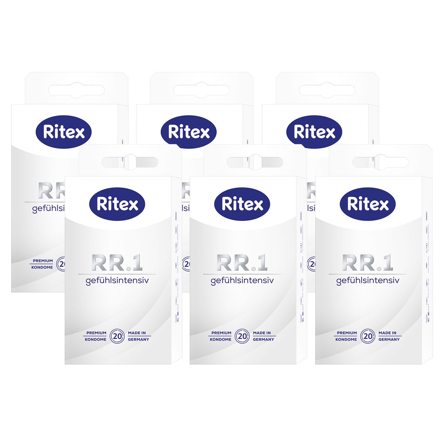 Ritex RR.1 Kondome 6 x 20 St�ck Gef�hlsintensiv mit gef�hlsaktivem Gleitfilm Set