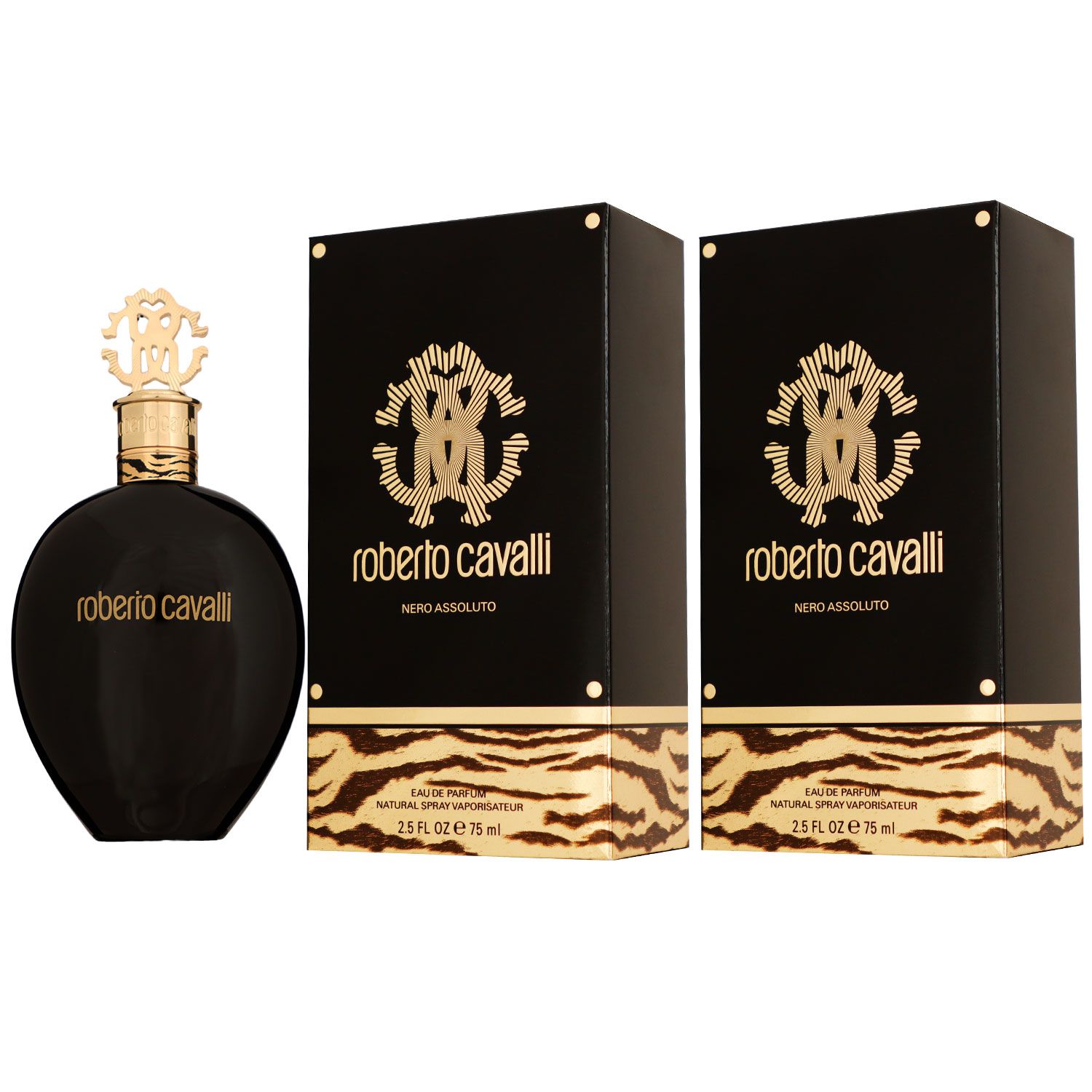 Roberto Cavalli Nero Assoluto 2 x 75 ml Eau de Parfum EDP Set Damenparfum
