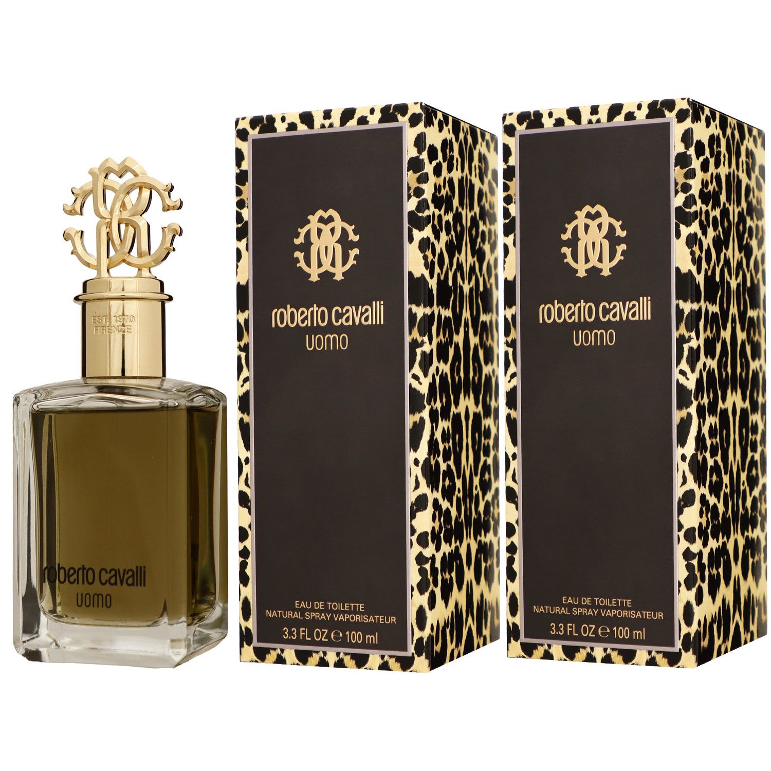 Roberto Cavalli Uomo 2 x 100 ml Eau de Toilette EDT Set Herren Duft