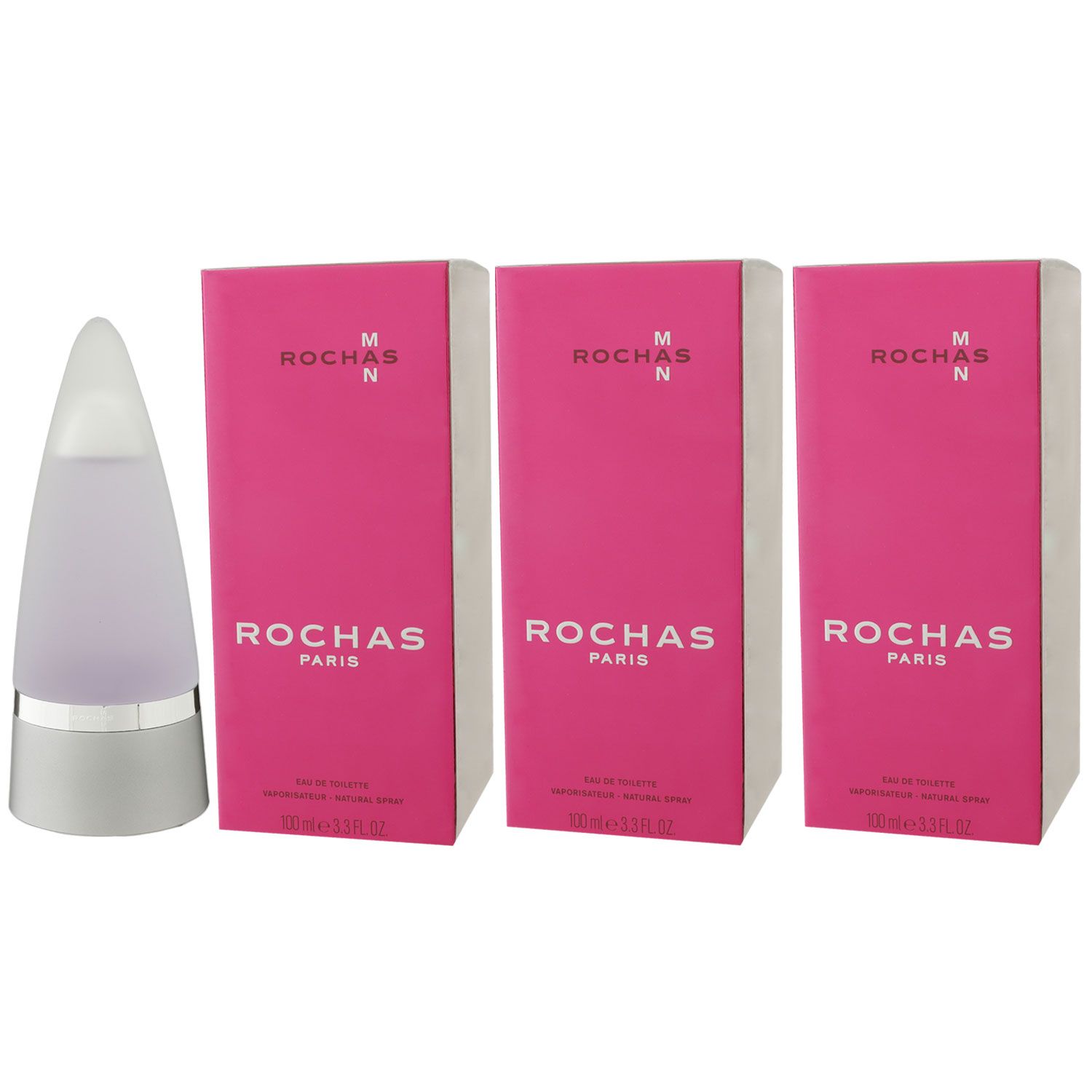 Rochas Man 3 x 100 ml Eau de Toilette EDT Herrenduft Set