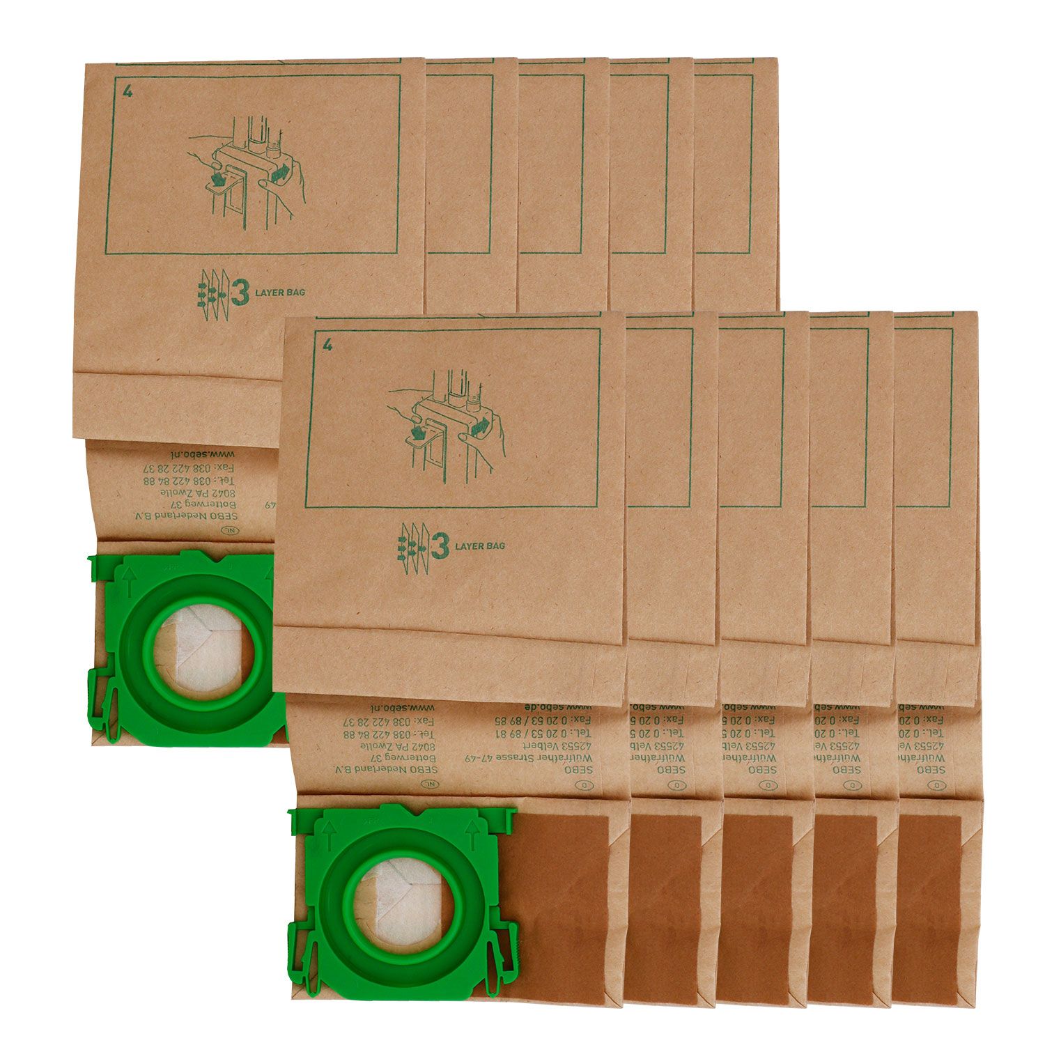 SEBO Papierfiltert�te mit Staubverschluss 10 St�ck