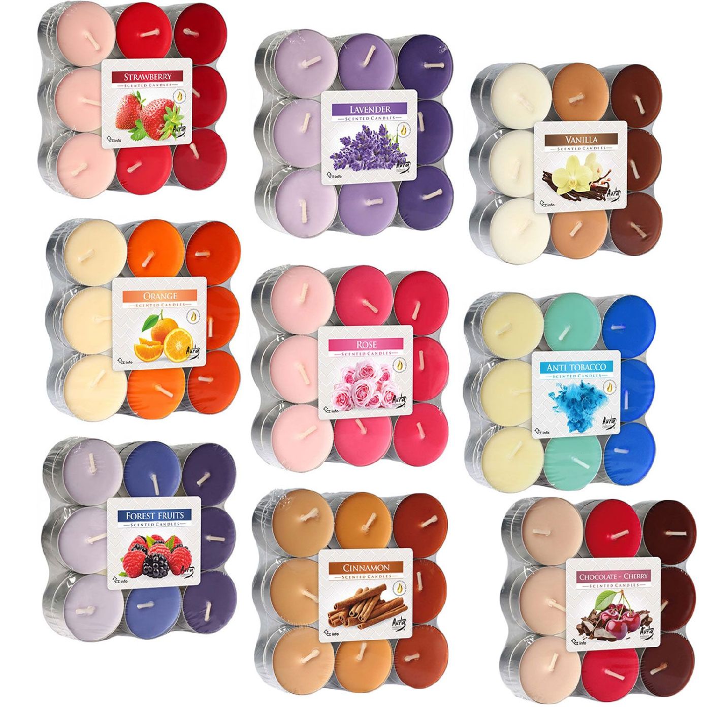 GALA Flavour Duftlichte Kirsche – 288 Stück, Ø 38 Mm, 17 Mm Hoch, Bordeaux, Paraffin