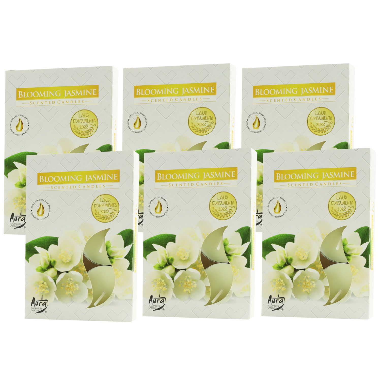 Scented Candle 6 x 6er Teelichte Duftkerzen Blooming Jasmine - Bl�hender Jasmin Set