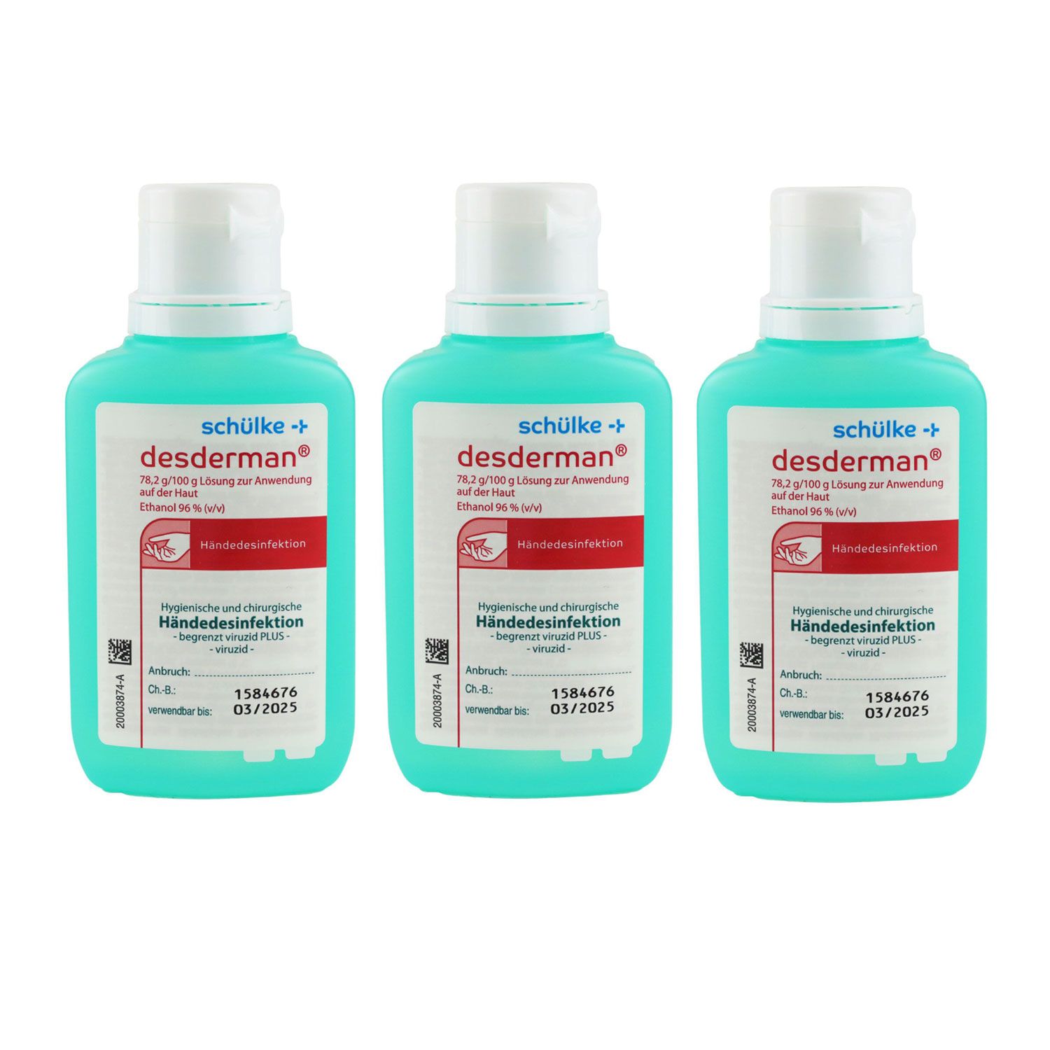 Sch�lke desderman 3 x 100 ml Desinfektionsmittel H�ndedesinfektion Taschenflasche