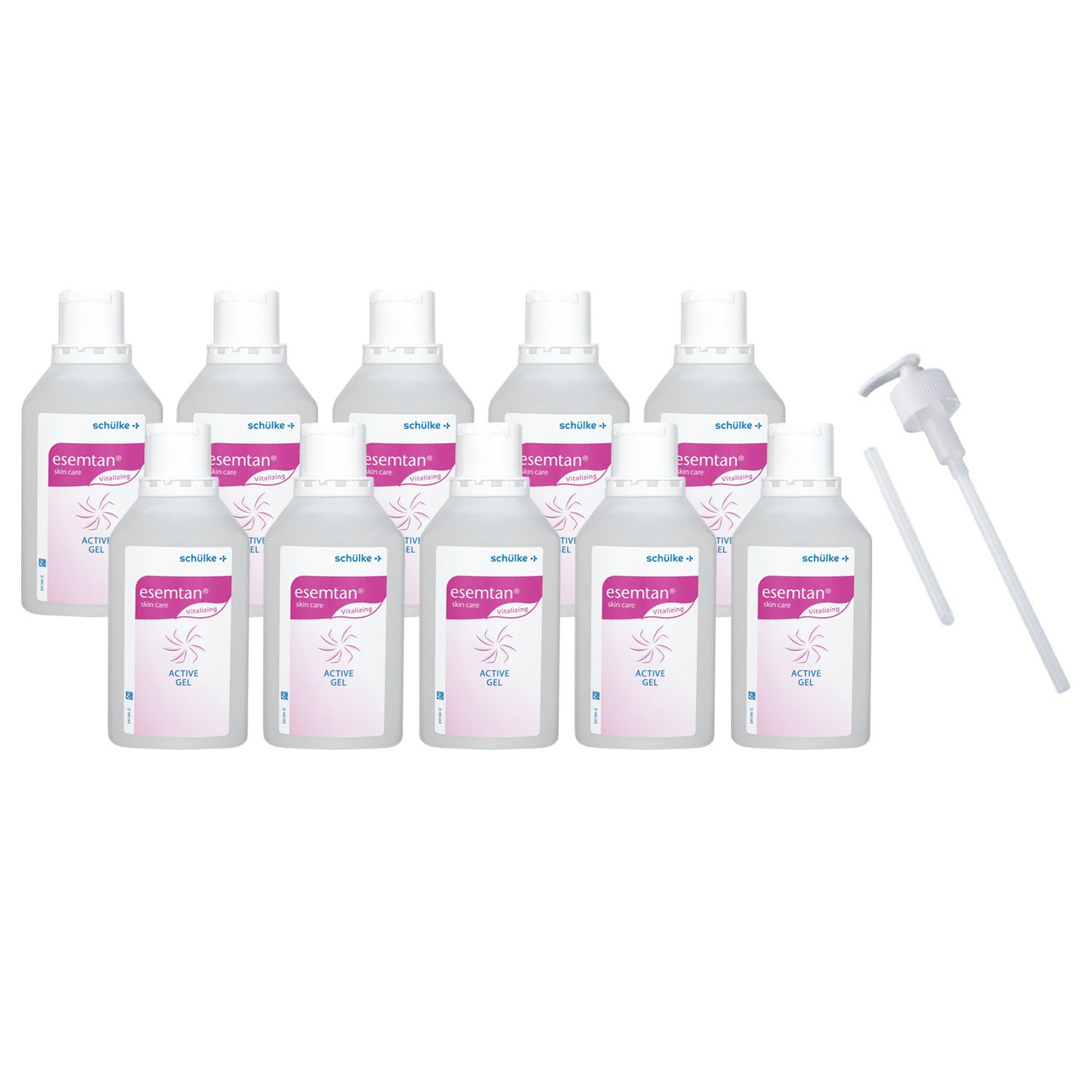 Sch�lke esemtan active gel 10 x 500 ml Erfrischungsgel & Dosierpumpe Set