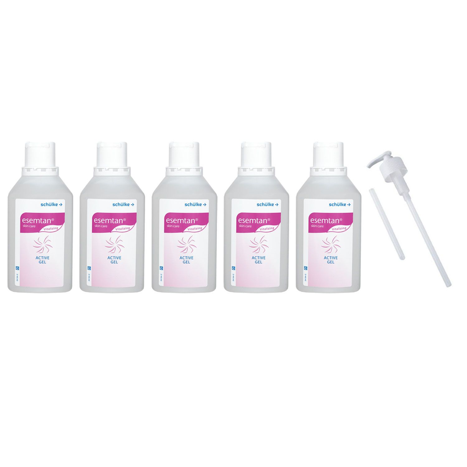 Sch�lke esemtan active gel 5 x 500 ml Erfrischungsgel & Dosierpumpe Set