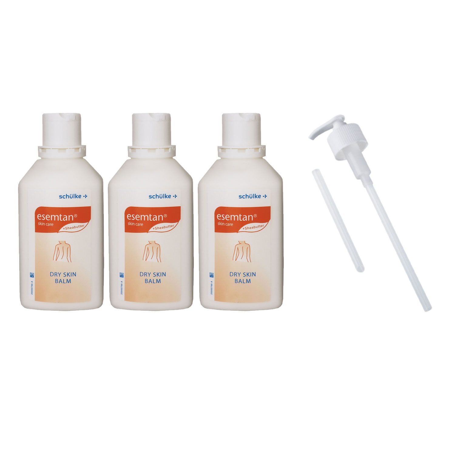 Sch�lke esemtan dry skin balm 3 x 500 ml K�rperpflege Balsam farbstofffreier & Dosierpumpe Set