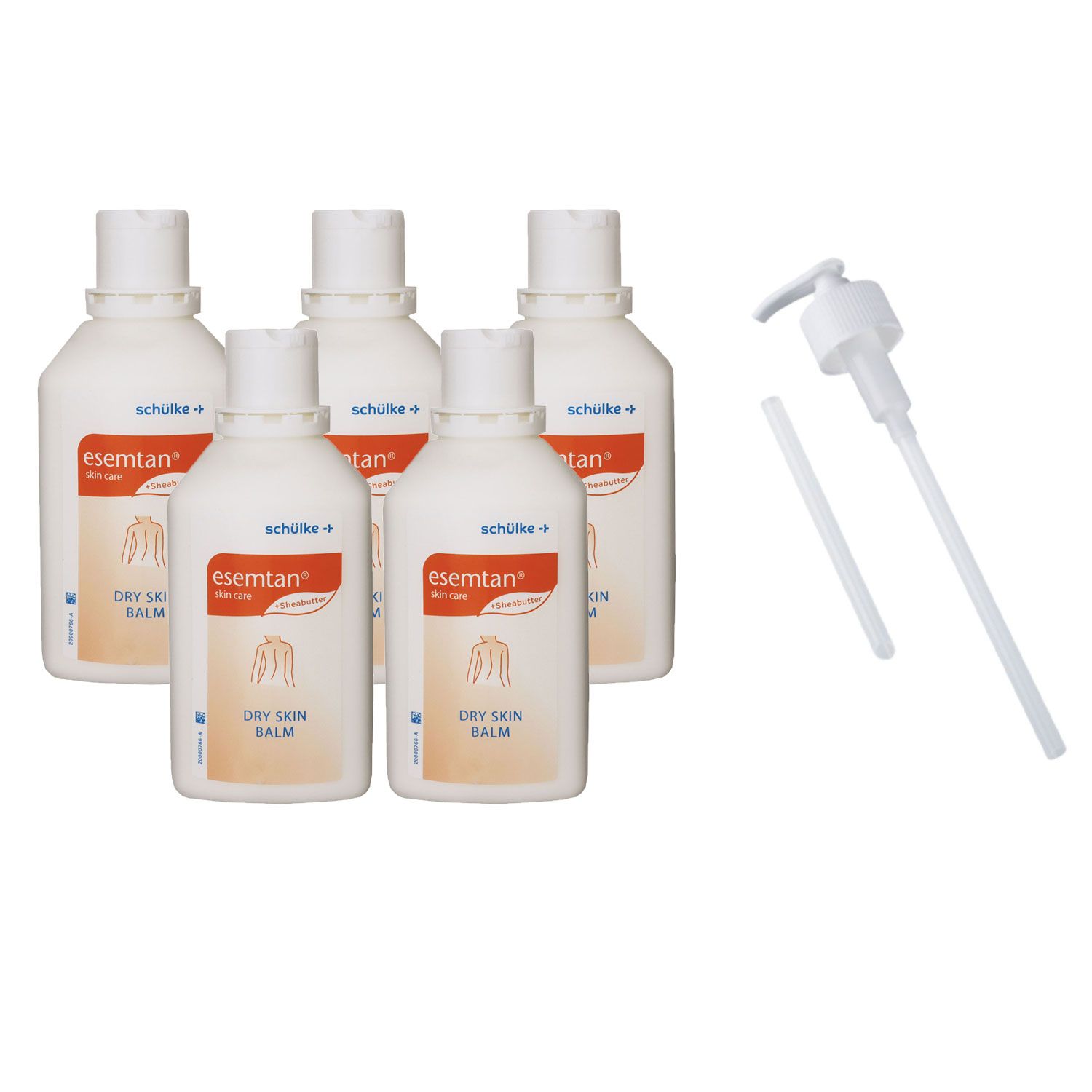 Sch�lke esemtan dry skin balm 5 x 500 ml K�rperpflege Balsam farbstofffreier & Dosierpumpe Set