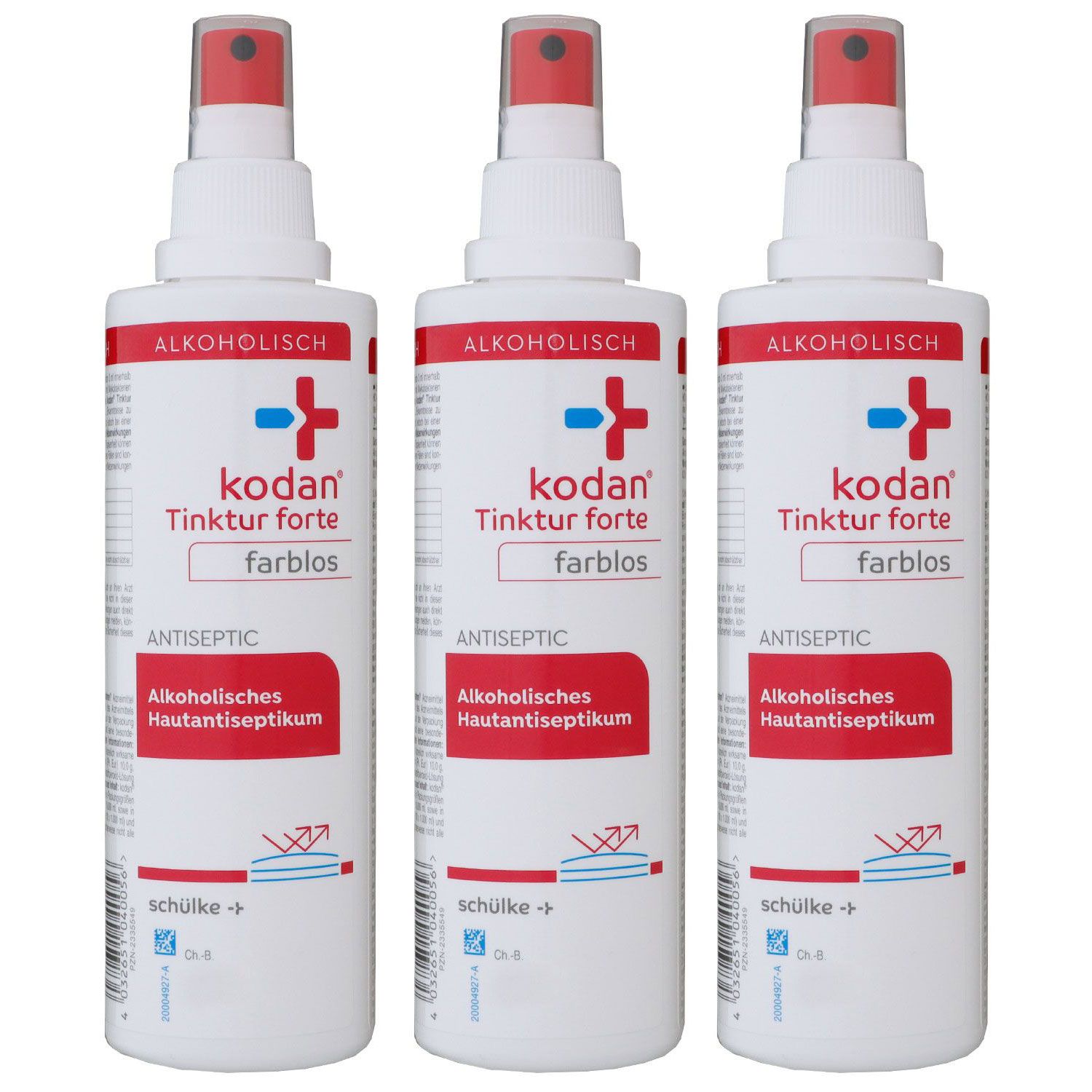 Sch�lke kodan Tinktur forte farblos 3 x 250 ml alkoholisches Hautdesinfektion
